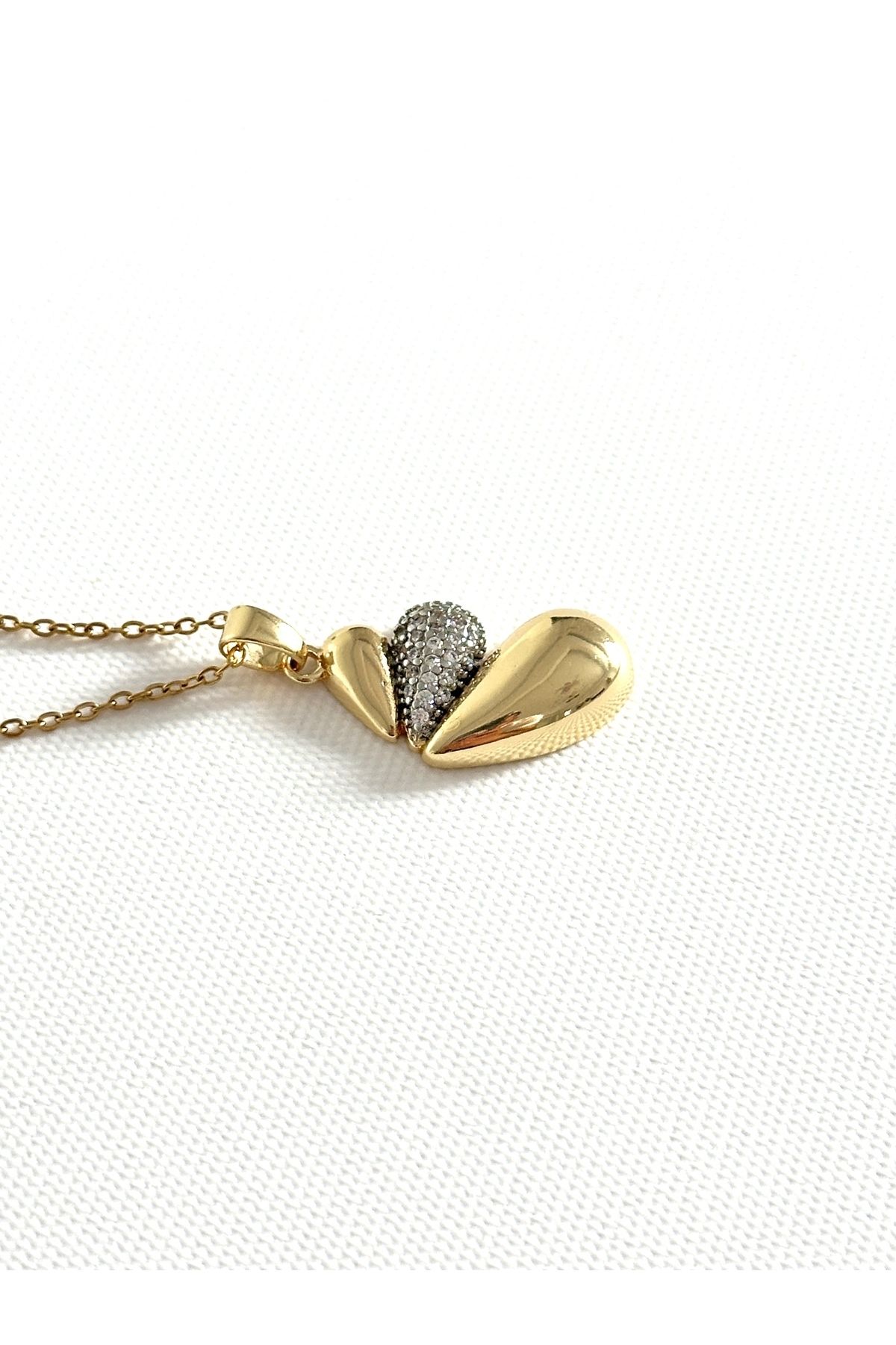 JEWELRY Damla Model Taşlı Kolye Gold