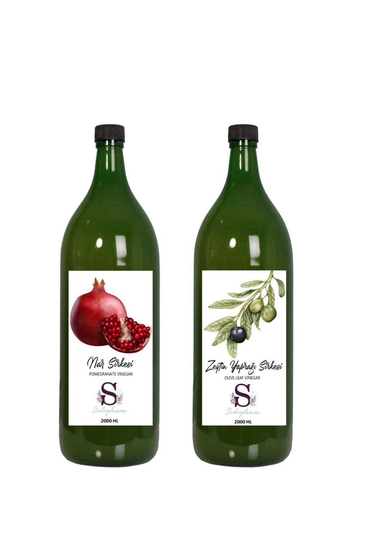 Süheylaana Doğal Nar Sirkesi 2000 Ml - Doğal Zeytin Yaprağı Sirkesi 2000 Ml