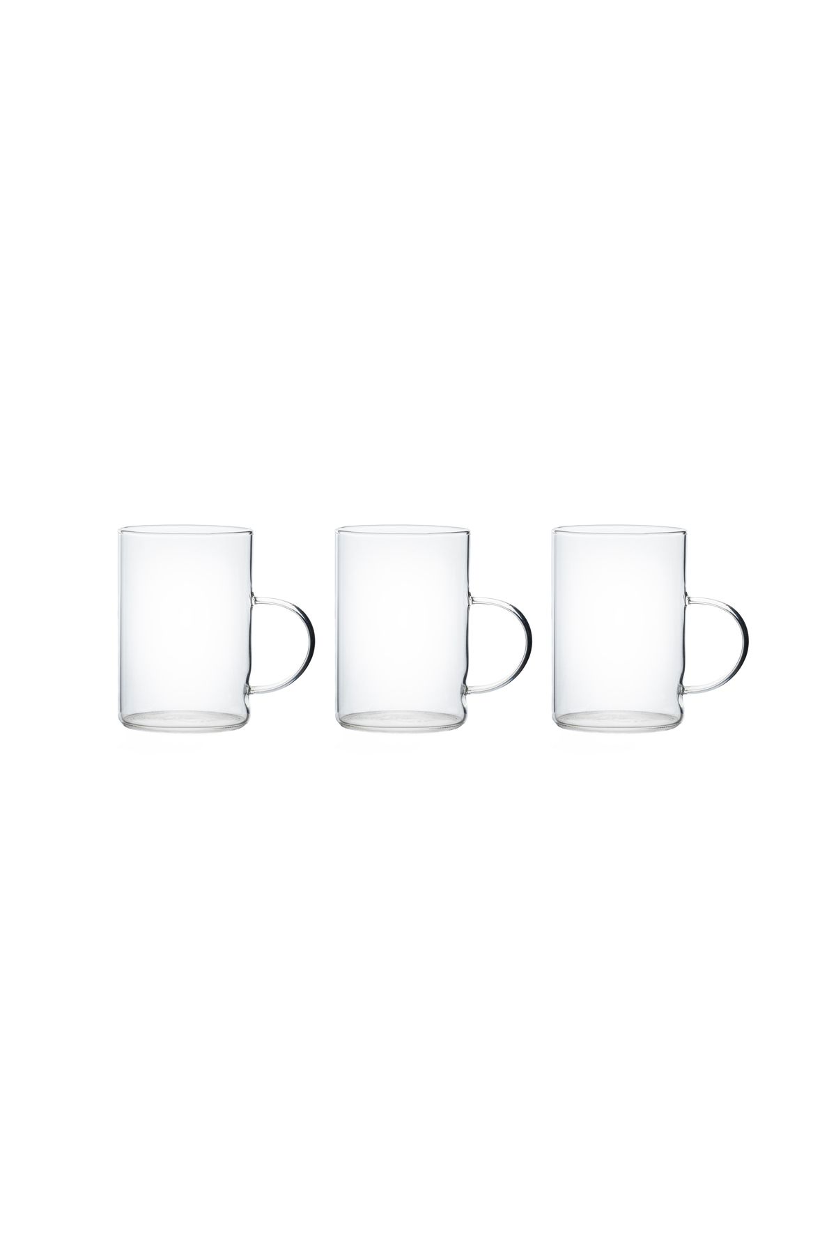 BACK SINE 3’lü 200 ml Borosilikat Cam Kupa – Modern Tasarım, Isıya Dayanıklı, Şık Sunum Bardakları