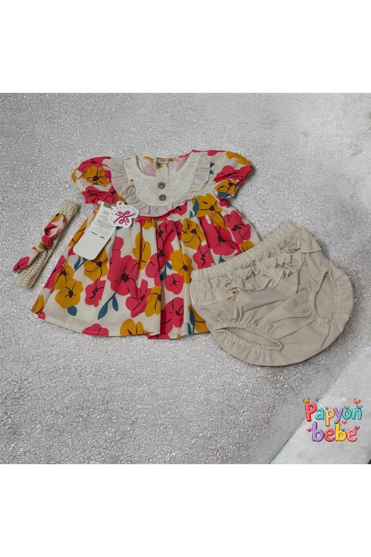 GIRLBABY Bebek çiçekli elbise