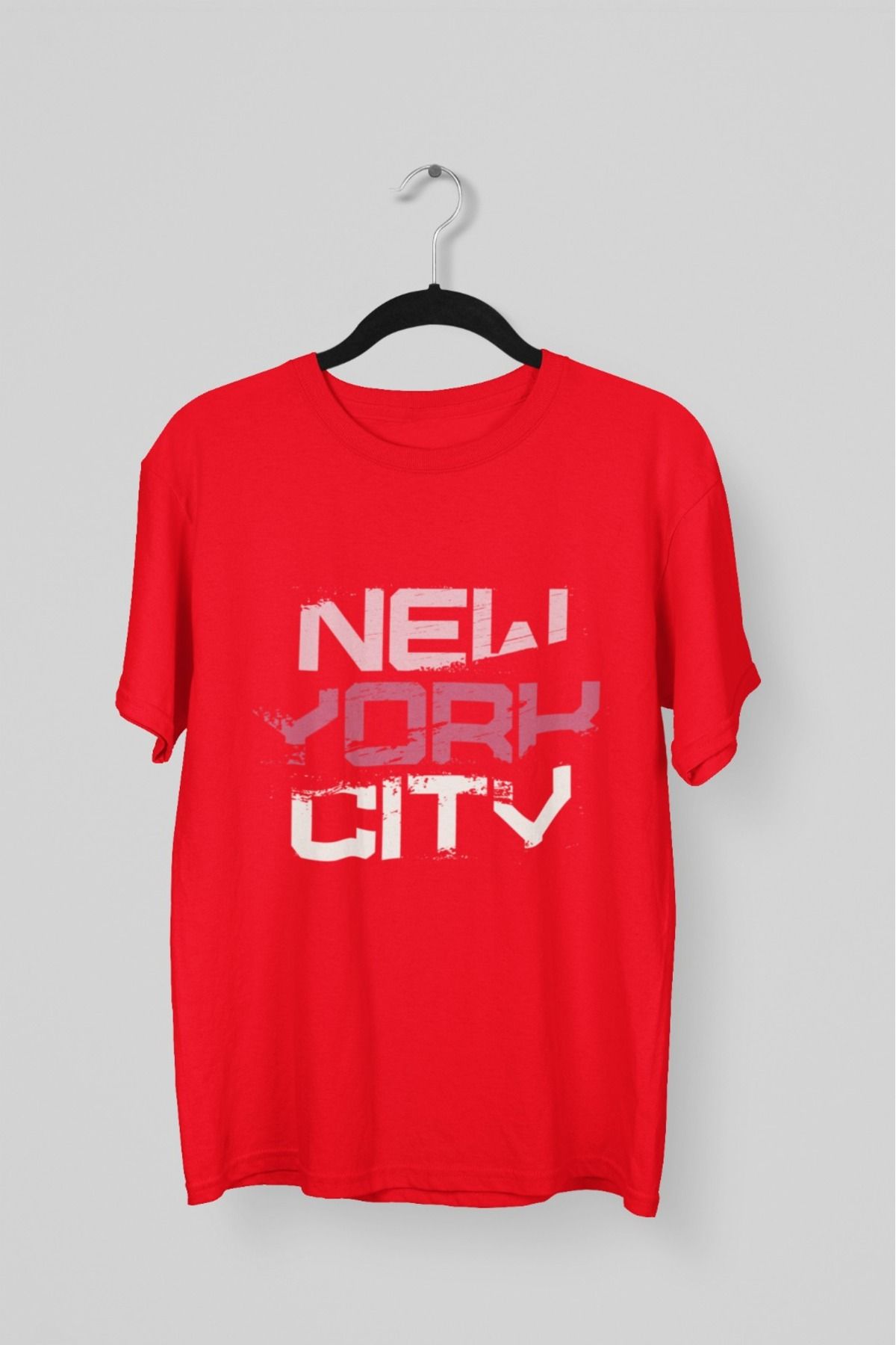 Butik ERKEK/KADIN -NEW YORK CITY- TRANSFER BASKILI YUVARLAK YAKA KISA KOL TİŞÖRT