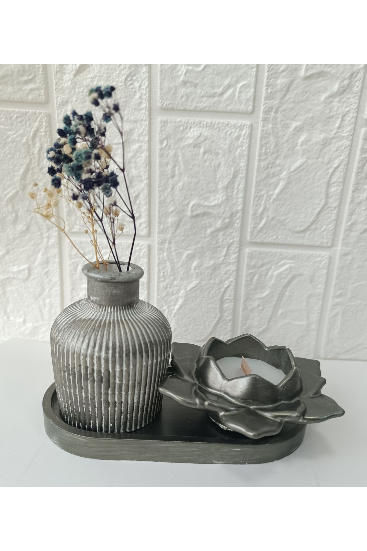 crafts tasarım atölyesi Crafts Tasarım Crafts Tasarım 3 Lü Dekoratif Mum Seti