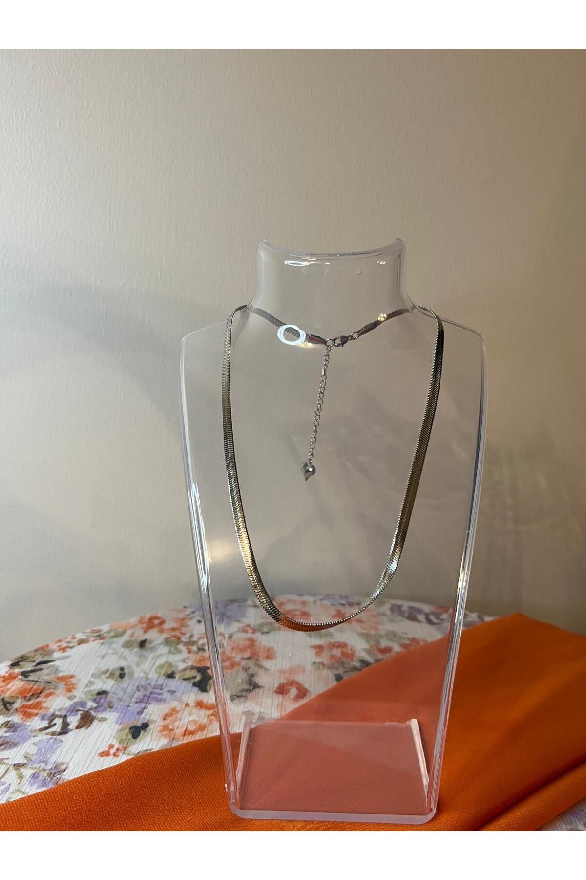 DENİZ ERKUL JEWELRY Kadın Gümüş Çelik İtalyan Zincir Kolye | Kararma Yapmaz | Minimal & Şık Tasarım