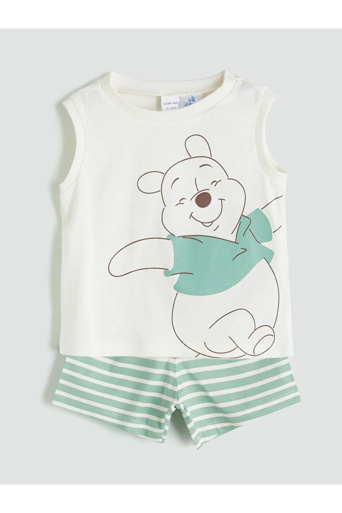 LC Waikiki LCW baby Ekru Winnie The Pooh Baskılı Erkek Bebek Atlet ve Şort 2'li
