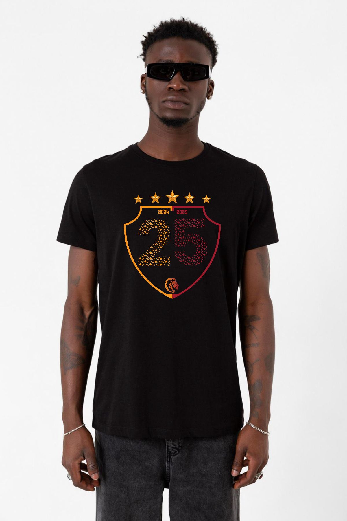 Tshirthane 25 Şampiyonluk Shield Siyah Erkek Tshirt