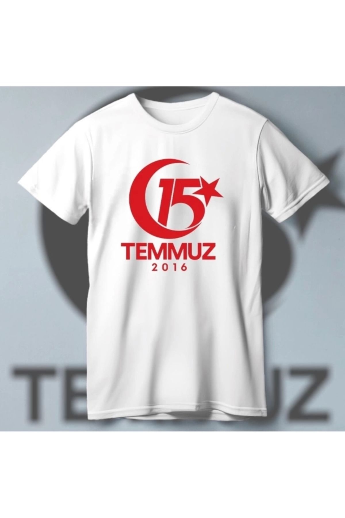 Kaplan 15 Temmuza Özel Tasarım 2016 Baskılı T-shirt - Beyaz