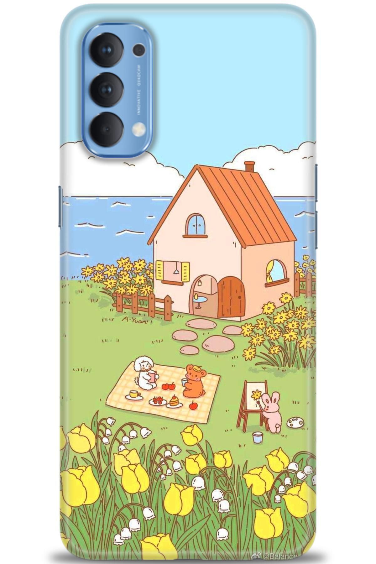 OPPO Reno 4 İle Tam Uyumlu HD Baskılı Desenli Kılıf - Oppo - 827