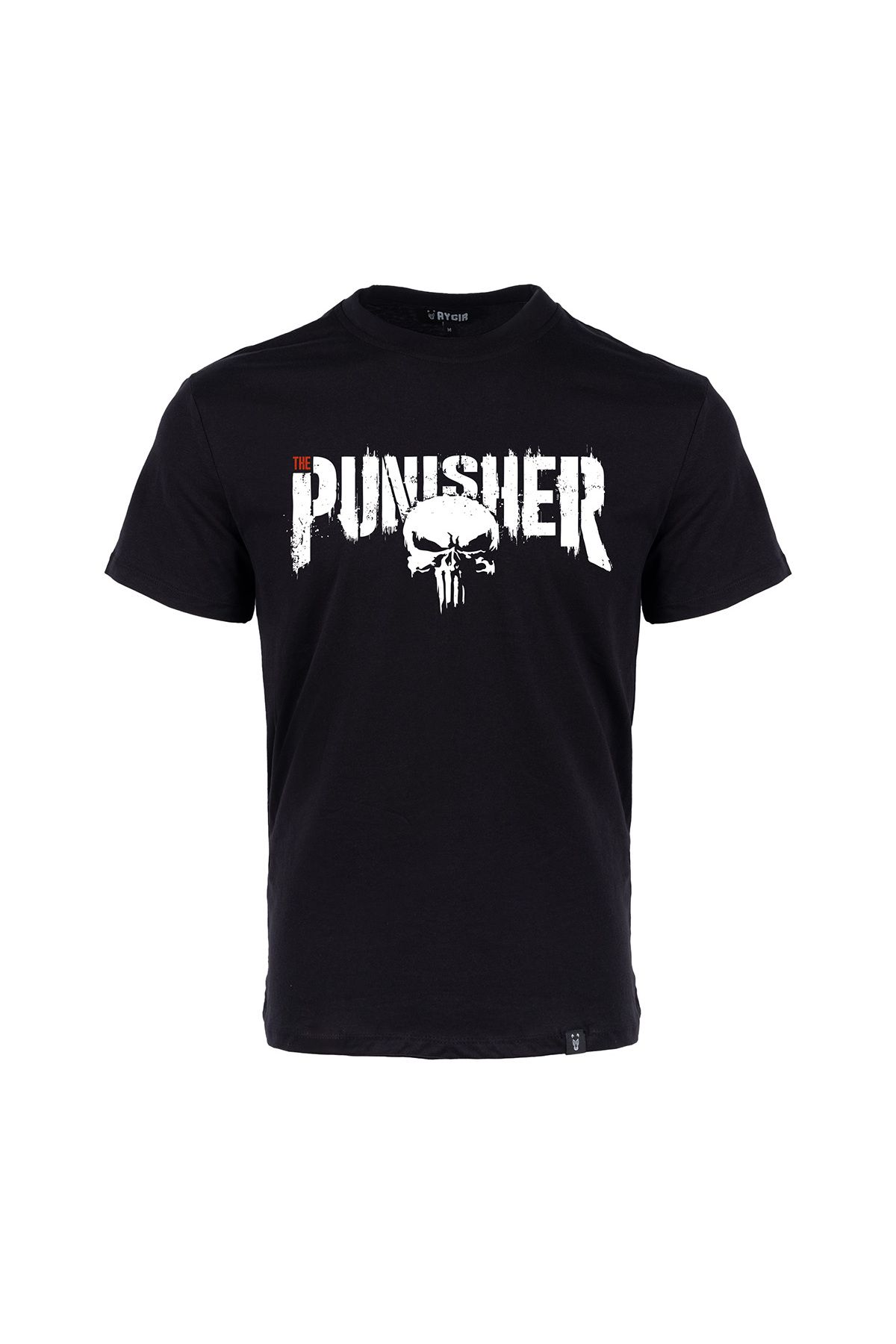 Aygır The Punisher Baskılı Tişört Siyah