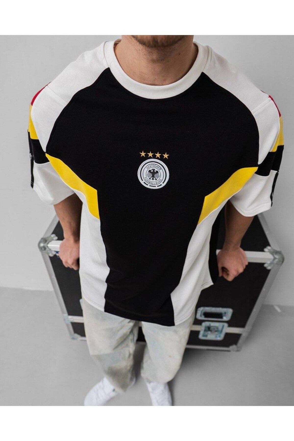 bergibo ALMANYA Deutschland OVERSIZE PENYE TİŞÖRT - KIRMIZI SARI BEYAZ GERMANY T-SHIRT