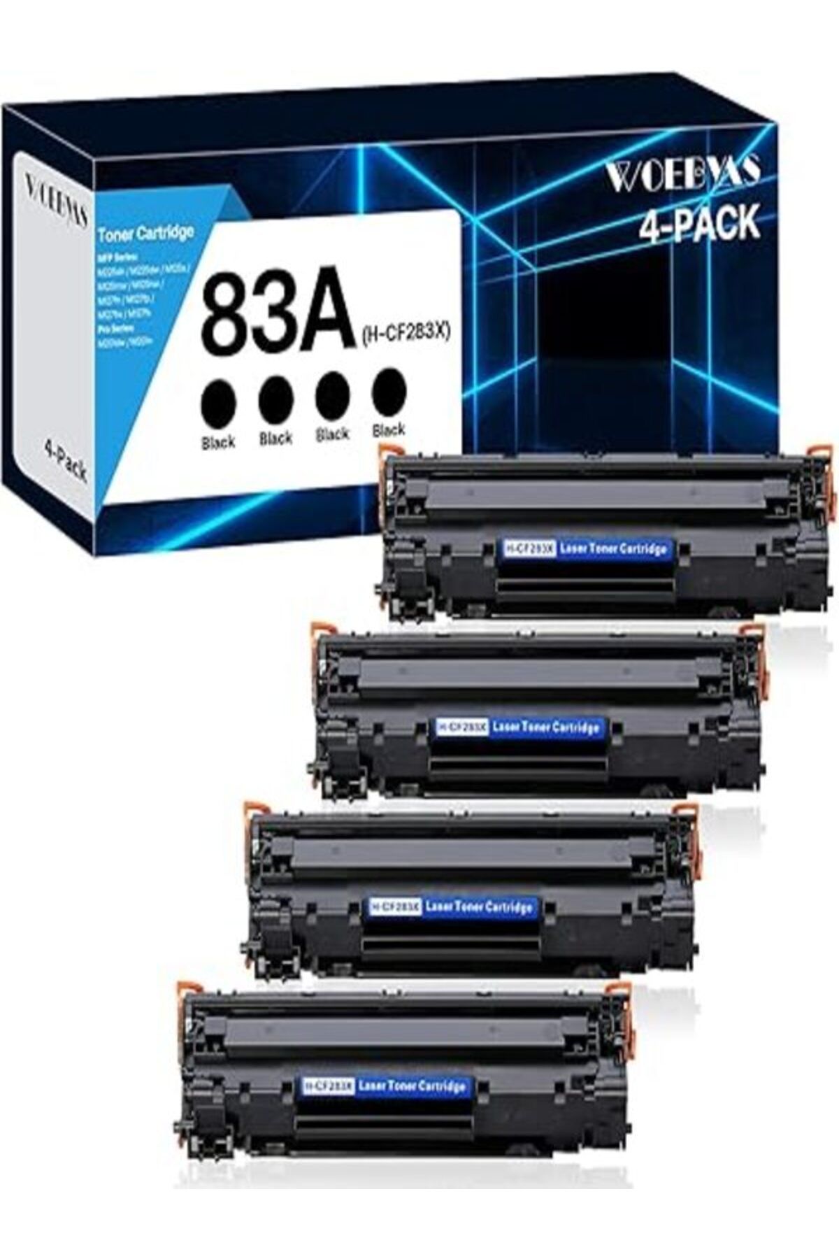 HP 83A CF283A M125nw M201dw M225dw M255dn M201n, 4-Pack AURA TONER