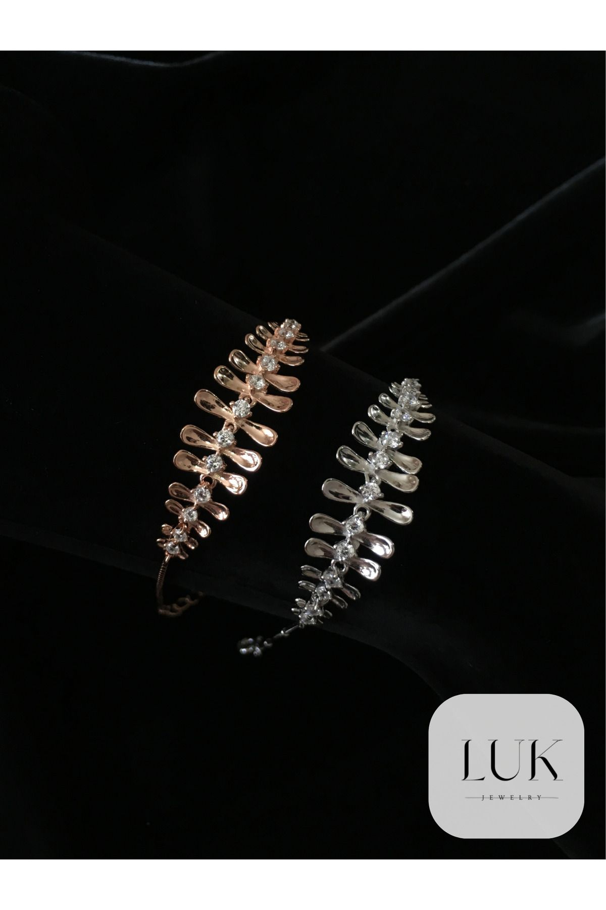 LUK JEWELRY 925 AYAR TAŞLI YAPRAK BİLEKLİK