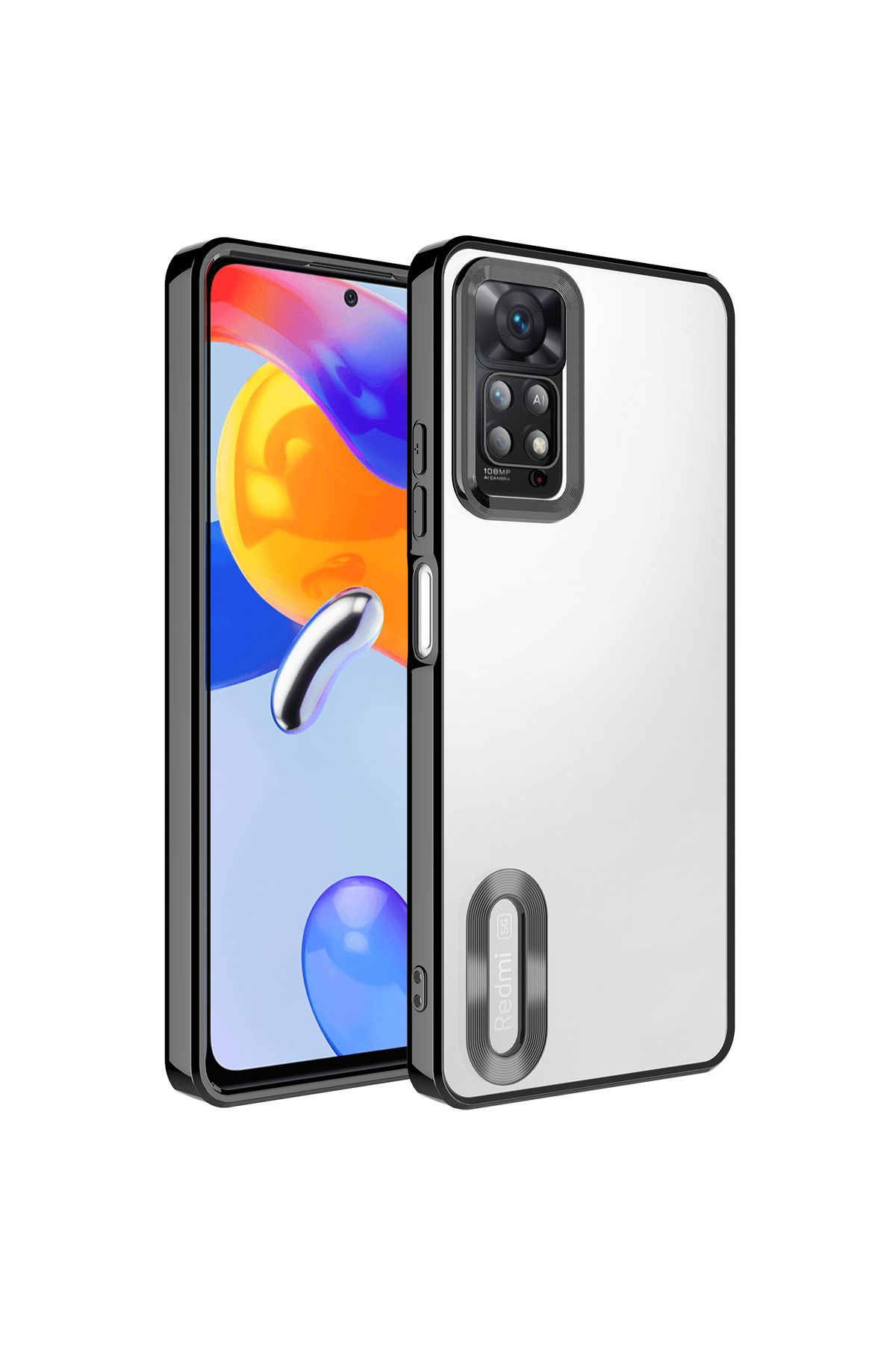 SKYARC Xiaomi Redmi Note 11 Pro Kılıf Kamera Korumalı Logo Gösteren Omega Kapak