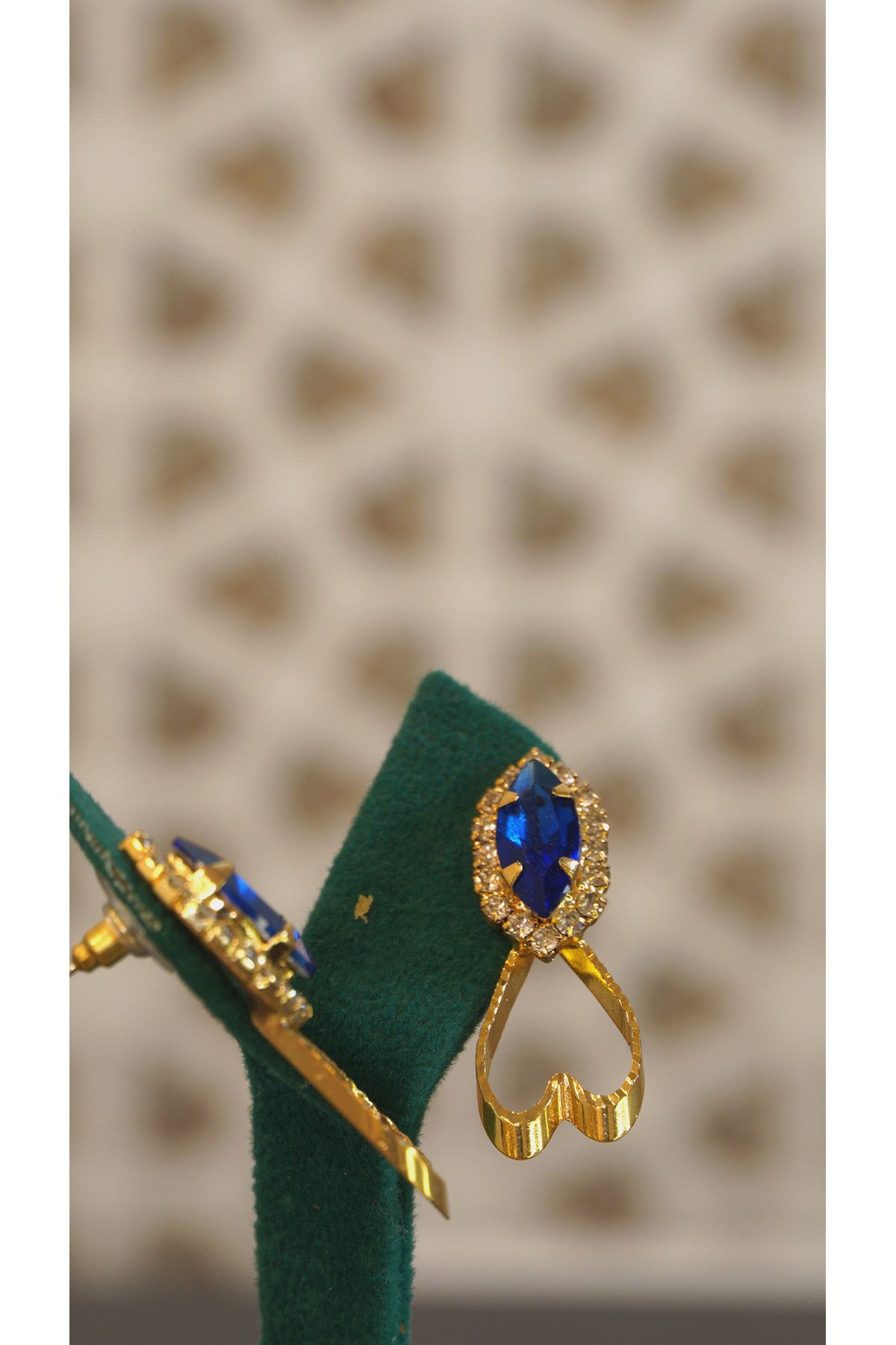 Jewerly Bakbutik Kalpli Mor Zirkon Kadin Küpe