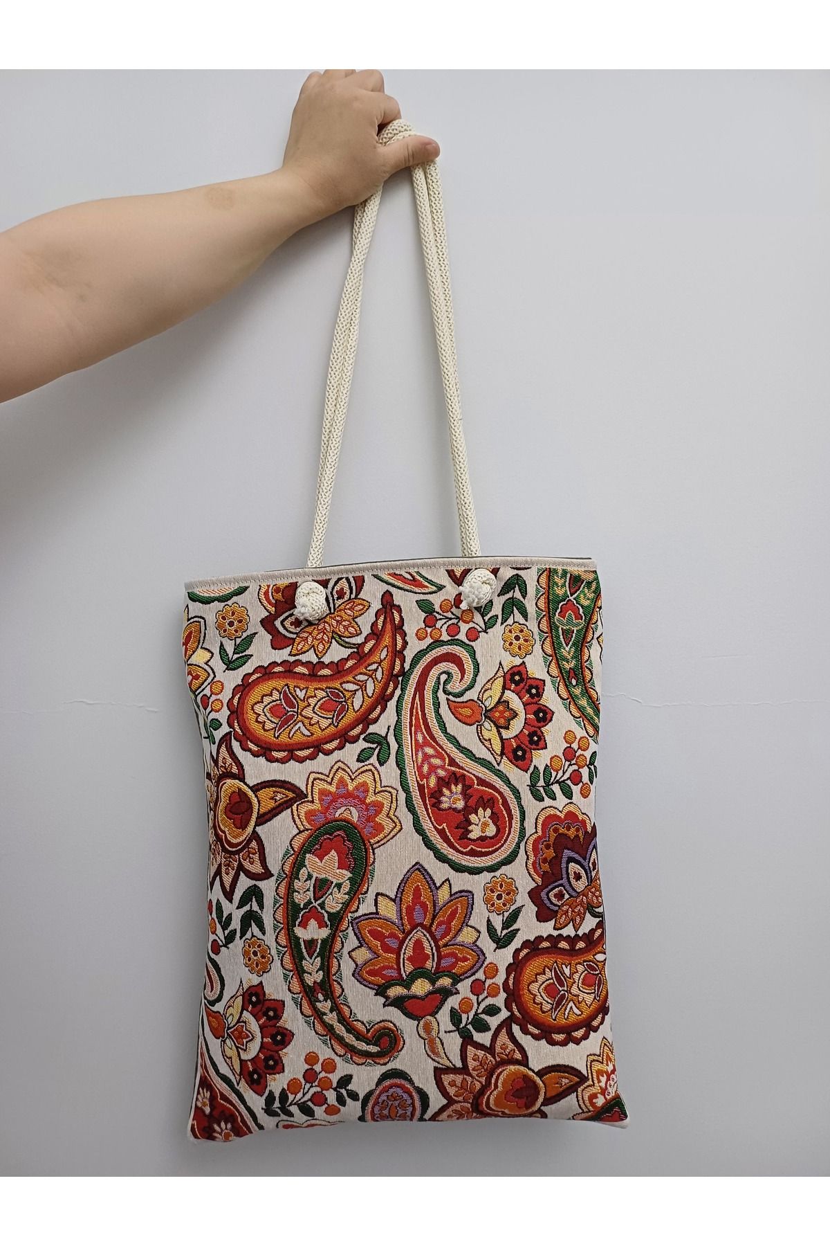 Cappadocia Family Store Özel Dokuma Goblen Kumaş 12 Çeşit El Çantası Plaj Çantası Omuz Çantası