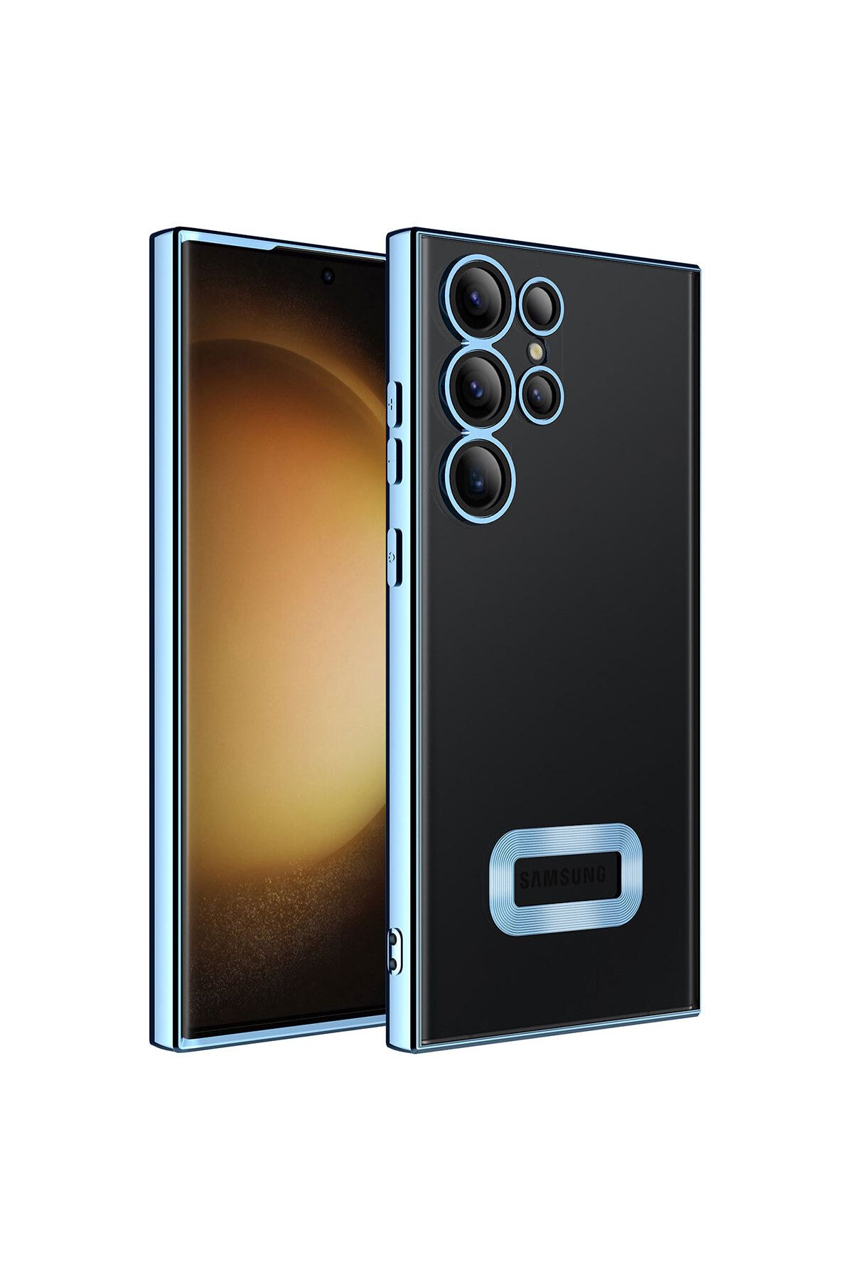 SKYARC Samsung Galaxy S23 Ultra Kılıf Kamera Korumalı Logo Gösteren Omega Kapak