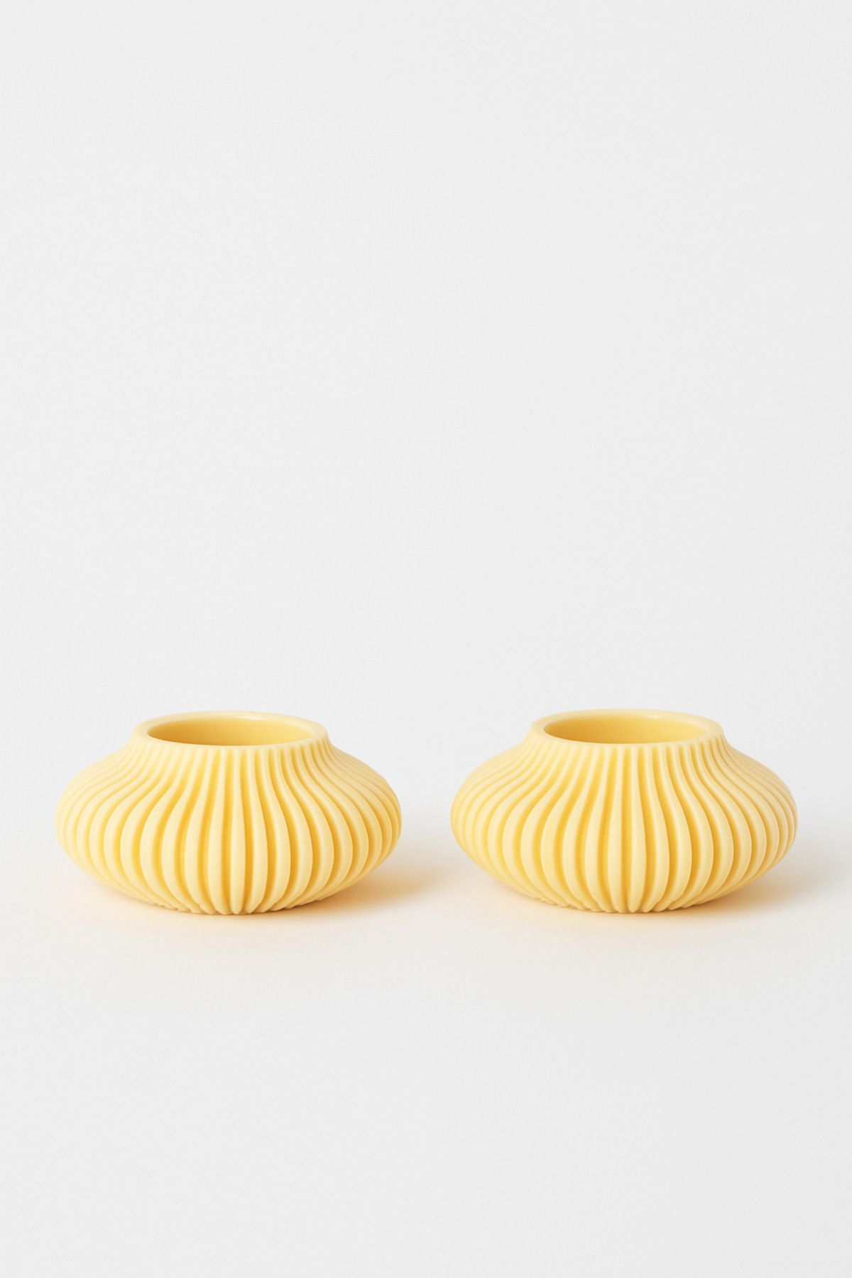 edoy Dekoratif Mumluk | 2'li Set | Şık Ribbed Tasarım – Minimalist Tealight Mumluk Seti Minimal Ev Dekoru