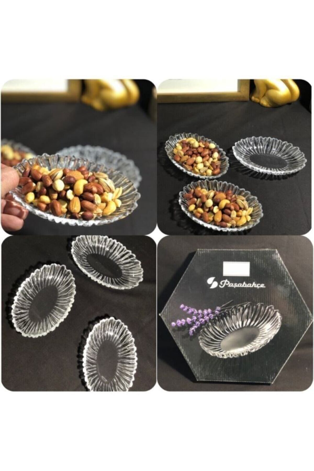 Paşabahçe 10545 Aurora Oval Çerezlik 6LI 15x10cm