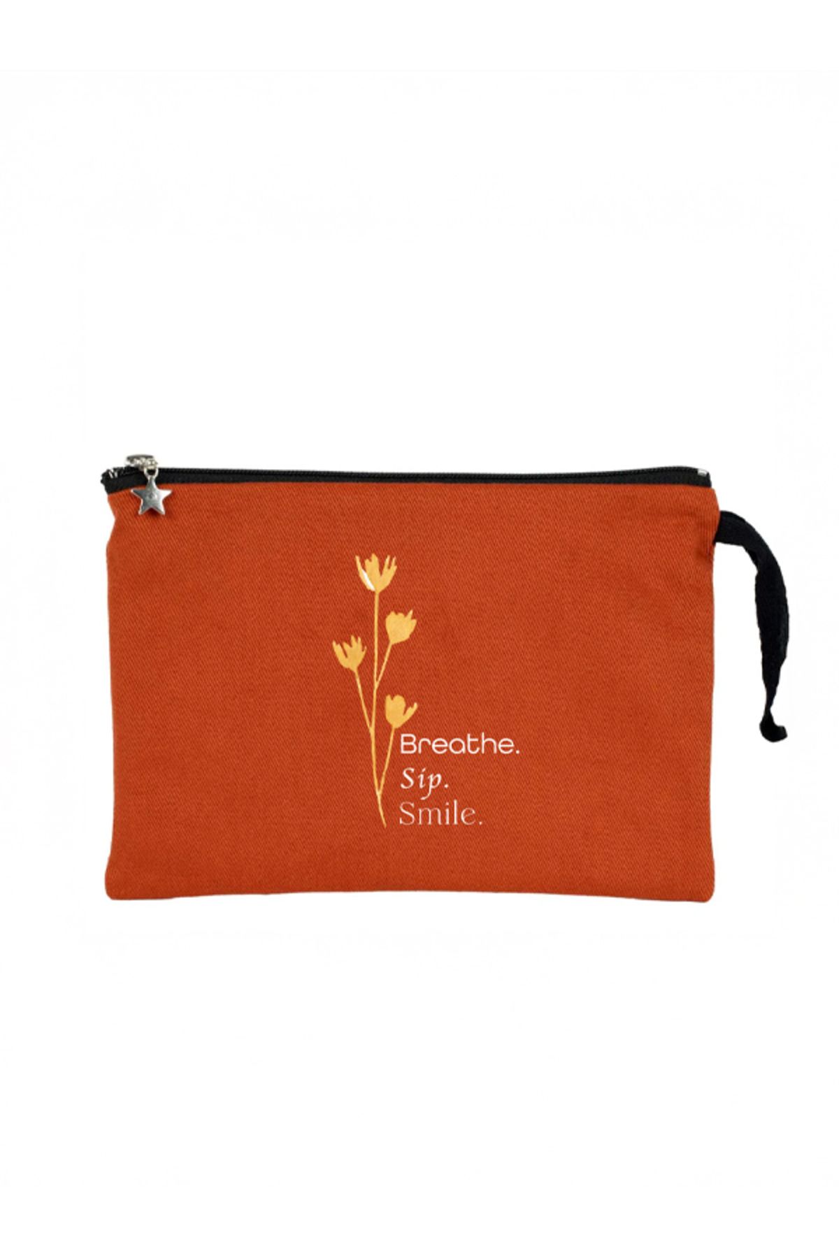 GEDENE Breathe, Sip, Smile - Kiremit Clutch Çanta