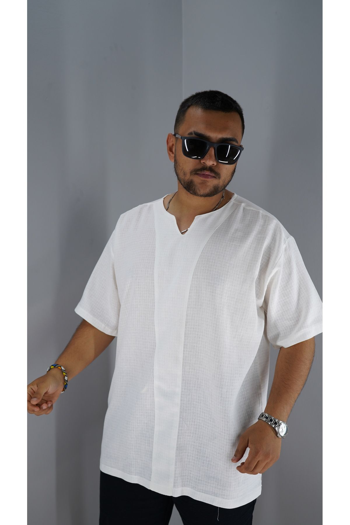 MARESHAL Keten Armut Yaka T-shirt