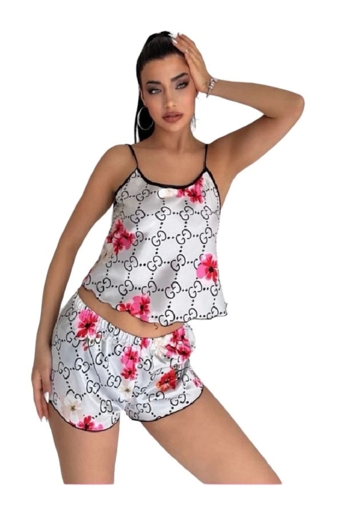 GiyimCity Victoria Secret Kısa Saten İkili Şort Takım