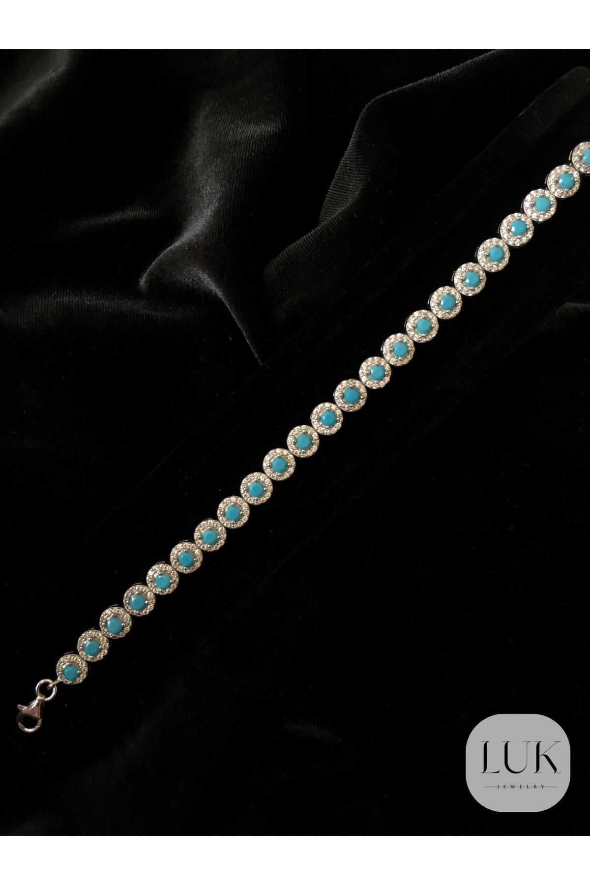 LUK JEWELRY 925 AYAR KÜÇÜK MAVİ TAŞLI BİLEKLİK