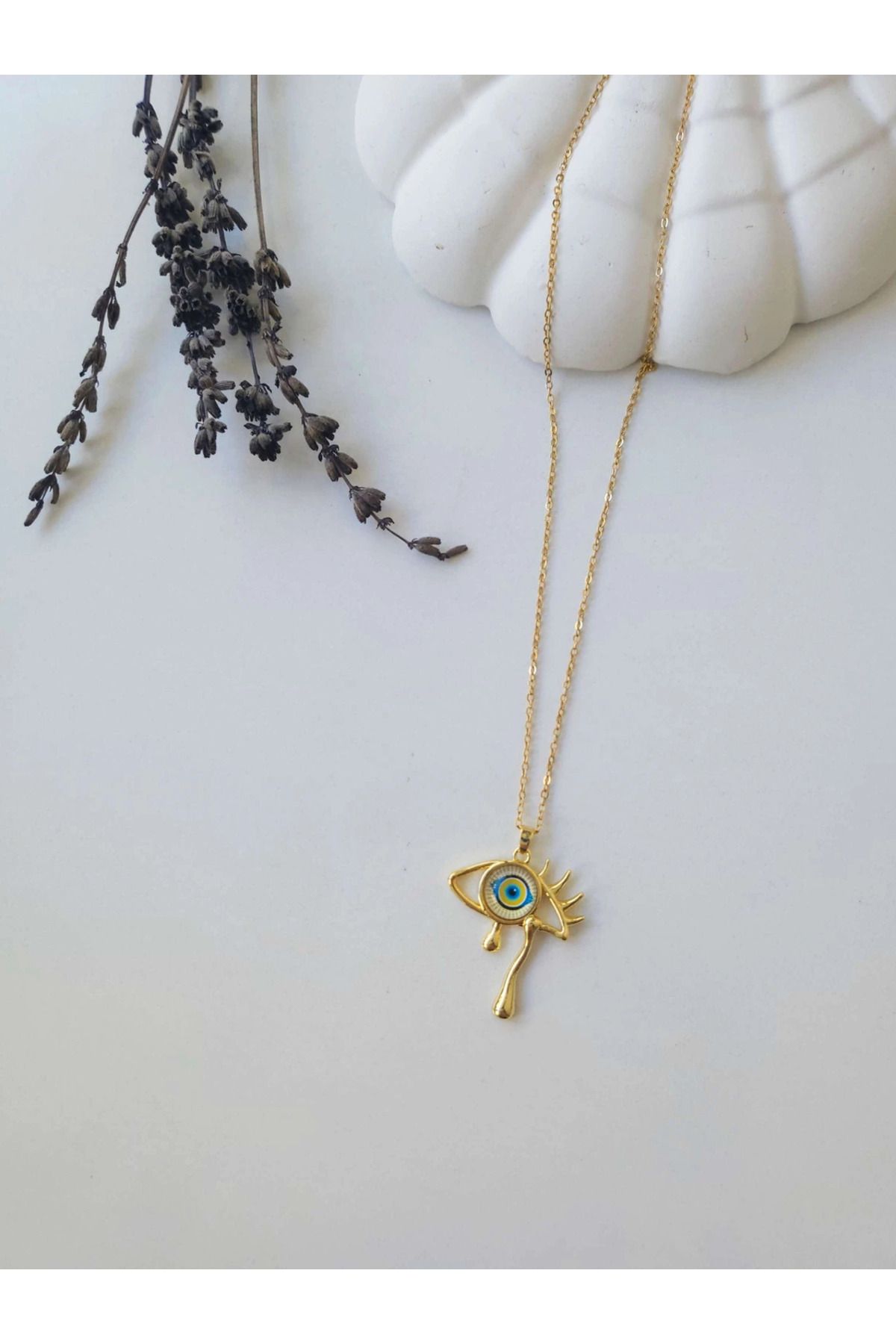 1881 STORE Çelik Gold Gözyaşı Kolye
