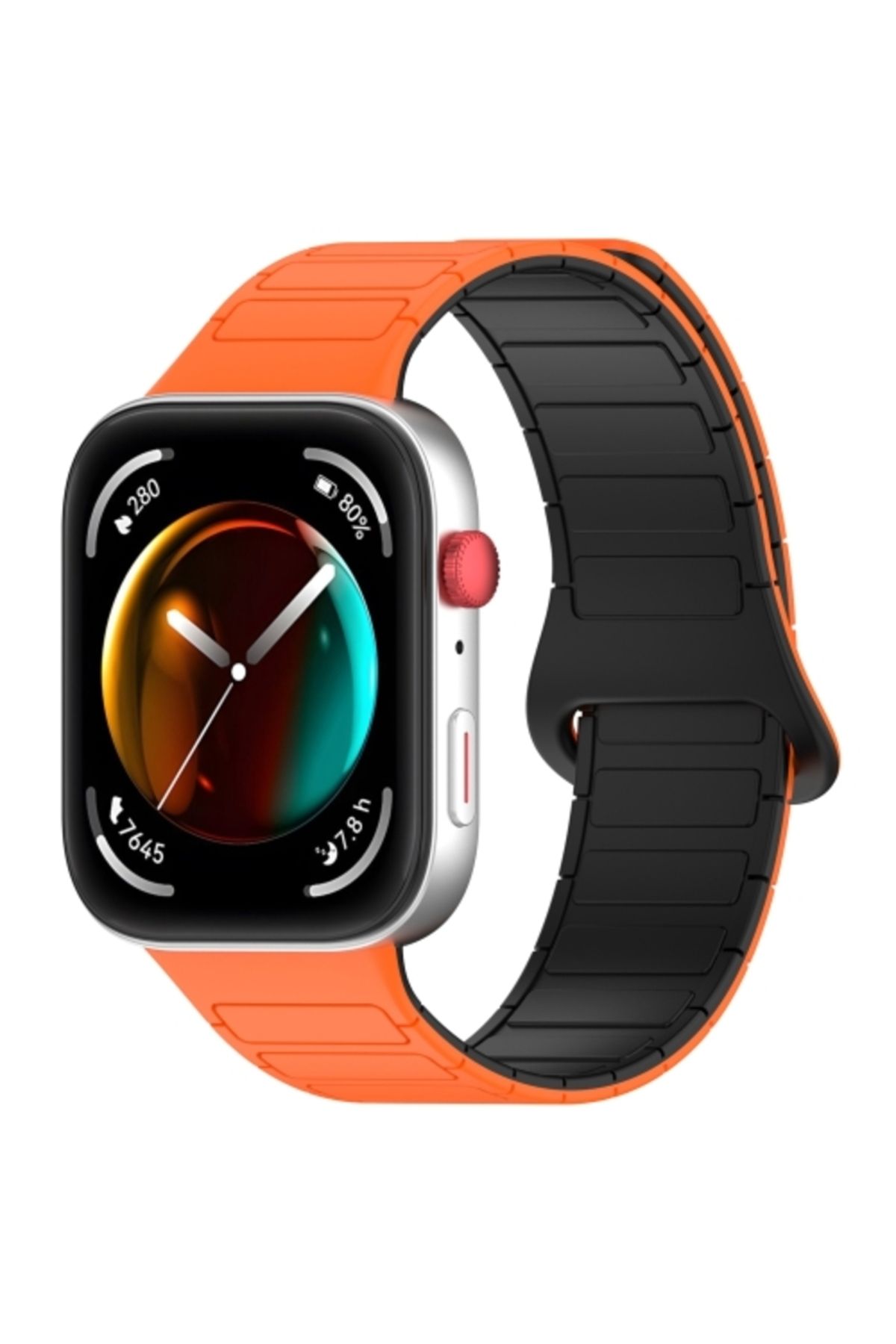 bbtech Huawei Watch Fit 3 / Fit 4 / Fit 4 Pro Uyum Manyetik Silikon Bakla Desen Kordon Ayarlanabilir Kayış