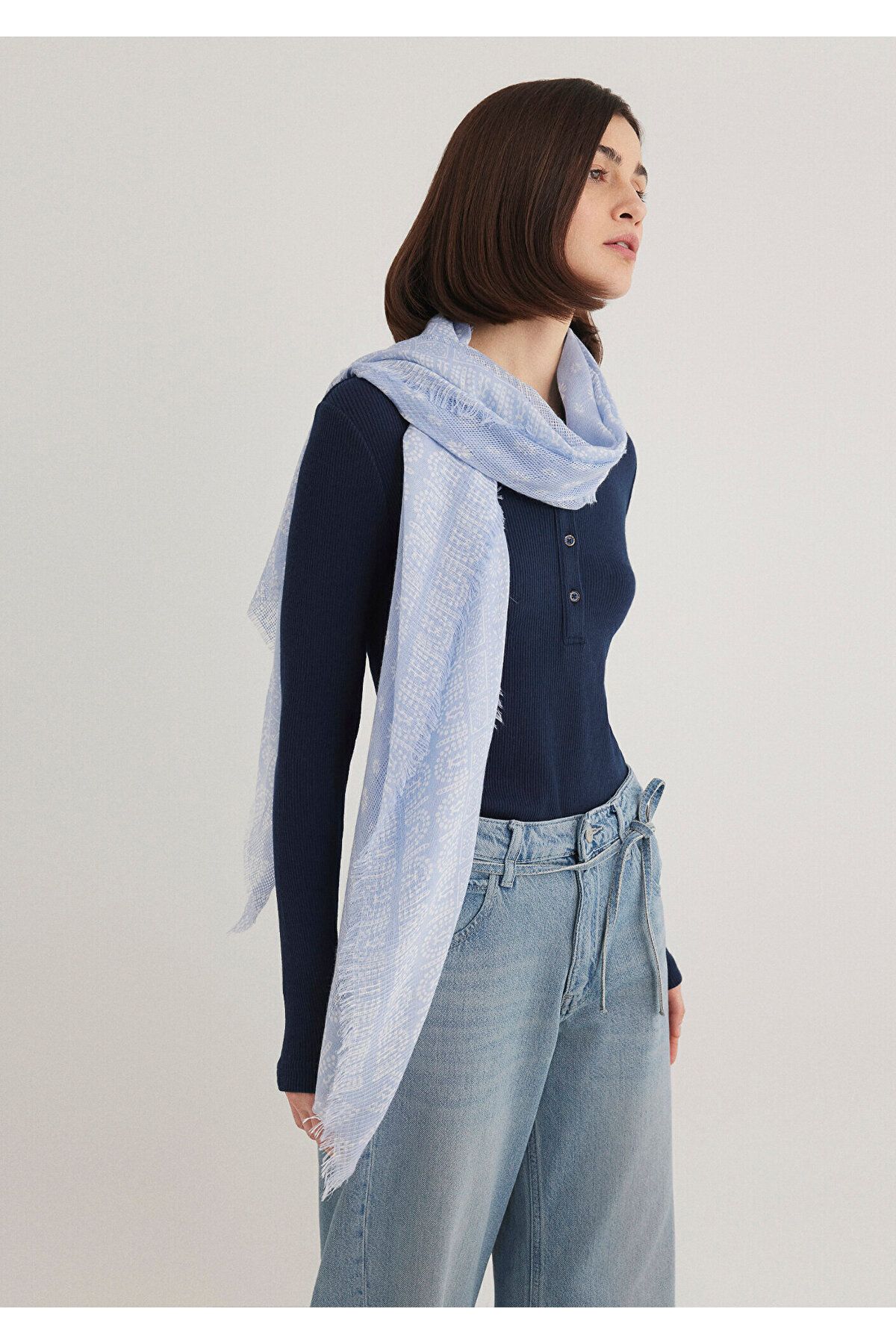 Mavi-198884 -70547 Model Printed Shawl 1