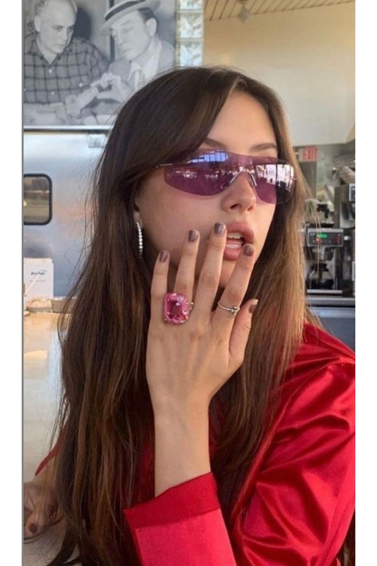 ROSESSO Y2k kadın mor unisex tasarım güneş gözlüğü Uv 400 korumalı