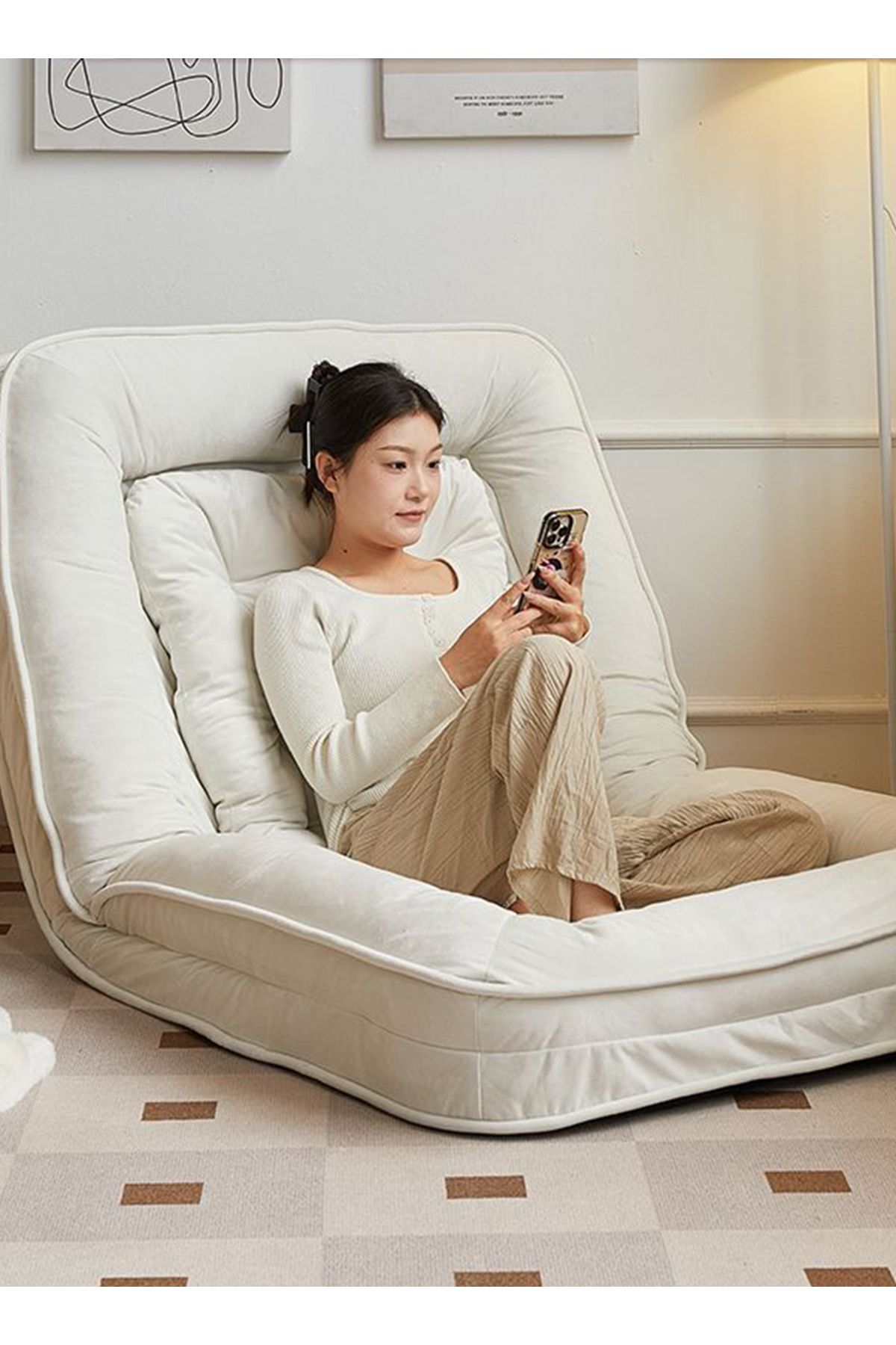 sharpdo-Modern Home Single Sofa, Can Lie down and Sleep, Reclining Tatami 2