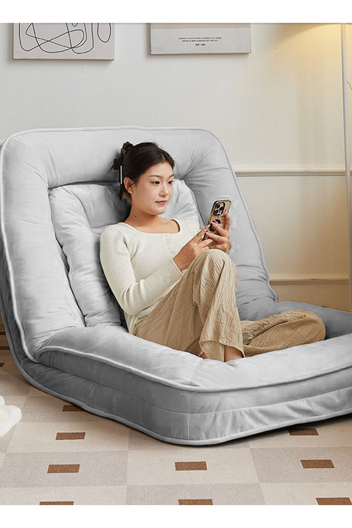 sharpdo-Modern Home Single Sofa, Can Lie down and Sleep, Reclining Tatami 4
