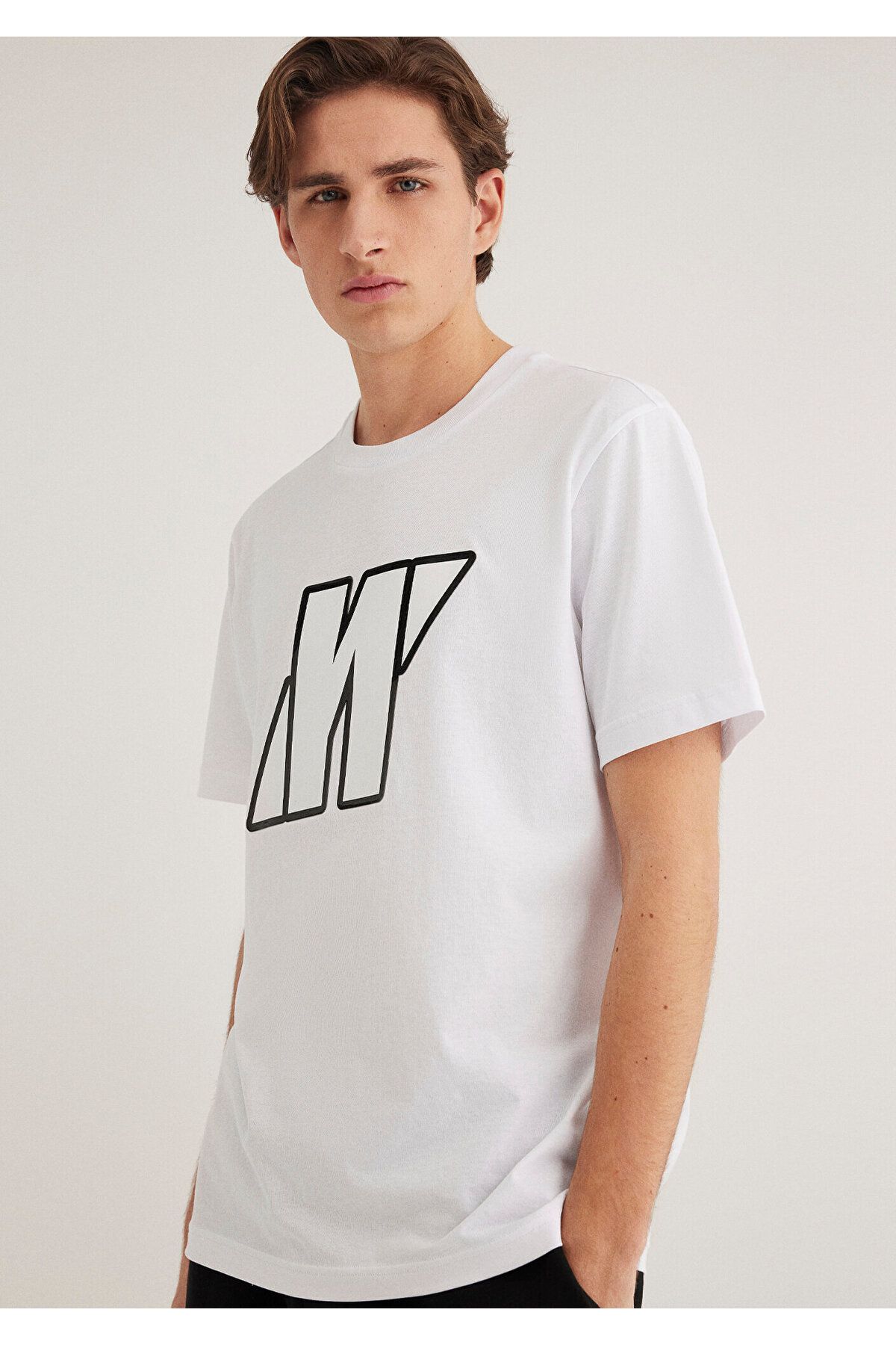 Mavi Koszulka Z Nadrukiem Pro Logo W Kolorze Białym, Regularny Krój / Normalny Krój -620 Mężczyzna - 2XL