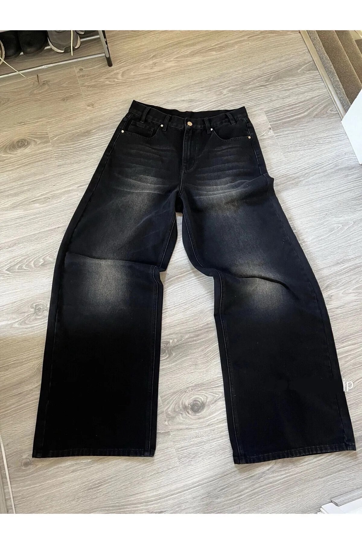 Karakedi  Nakışlı Spider Man Retro Siyah Baggy Kot Pantolon - Görsel 3