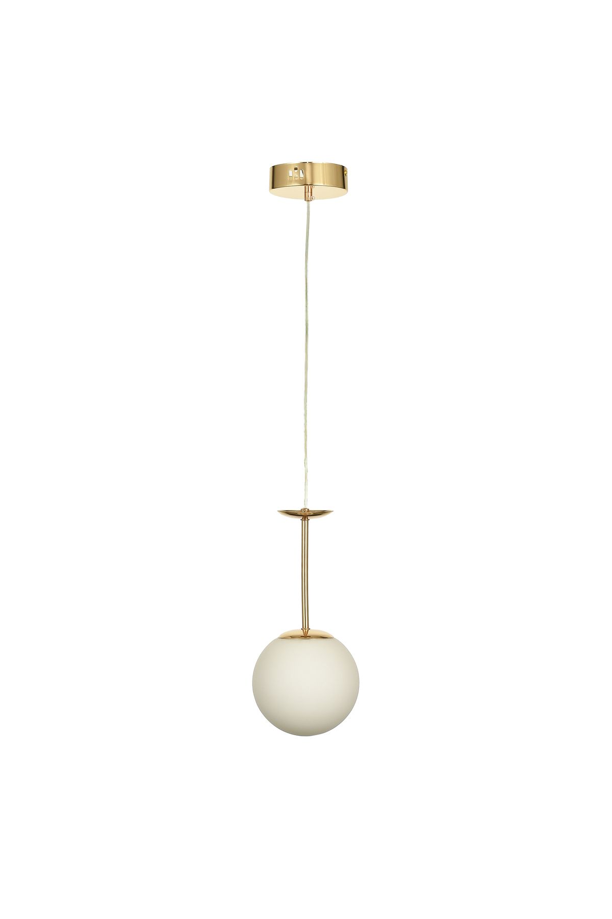 Avizemoda Pinza Tekli Beyaz Camlı Salon Oturma Odası Modern Avize - (Gold Kaplama)