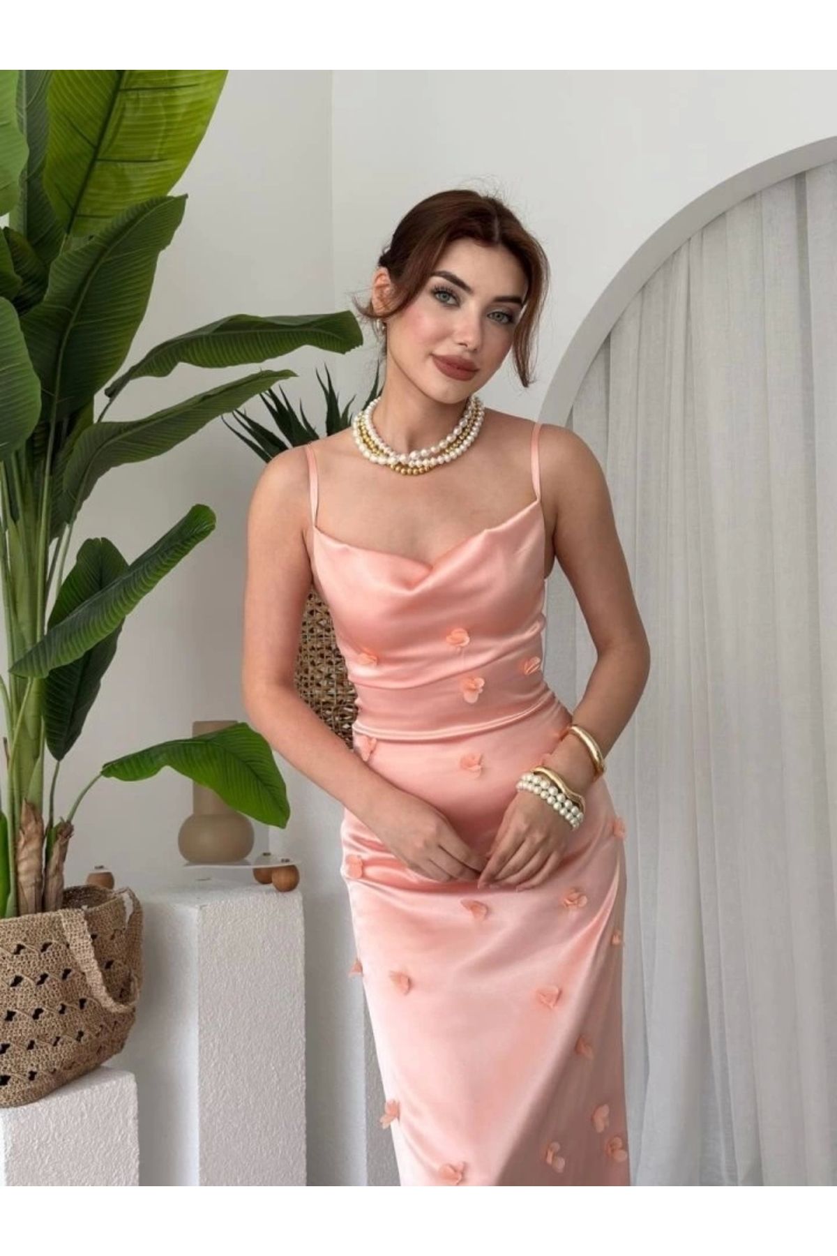 nedo7 Dora Çiçek Detaylı Elbise