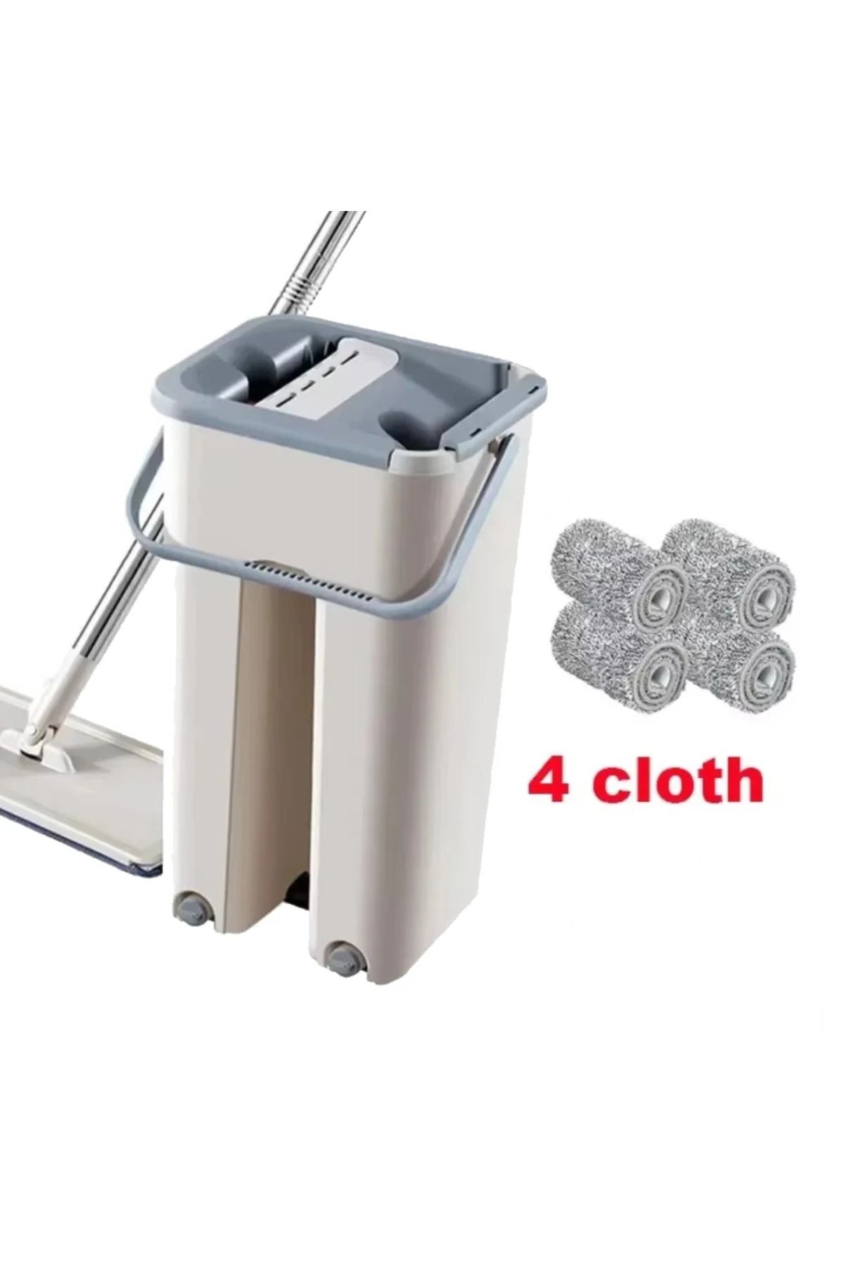 Choice-White Floor Mop Flat Mop With Bucket Replaceable Squeeze Mops With Ultra-fine Fiber Head For Floor C 1