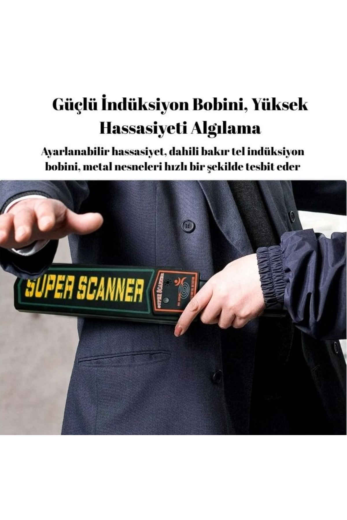HPYTECH El Tipi Metal Dedektörü Yüksek Hassasiyetli Güvenlik Tarama Cihazı Alarm & Titreşimli fotoğrafı 3 (önizleme)