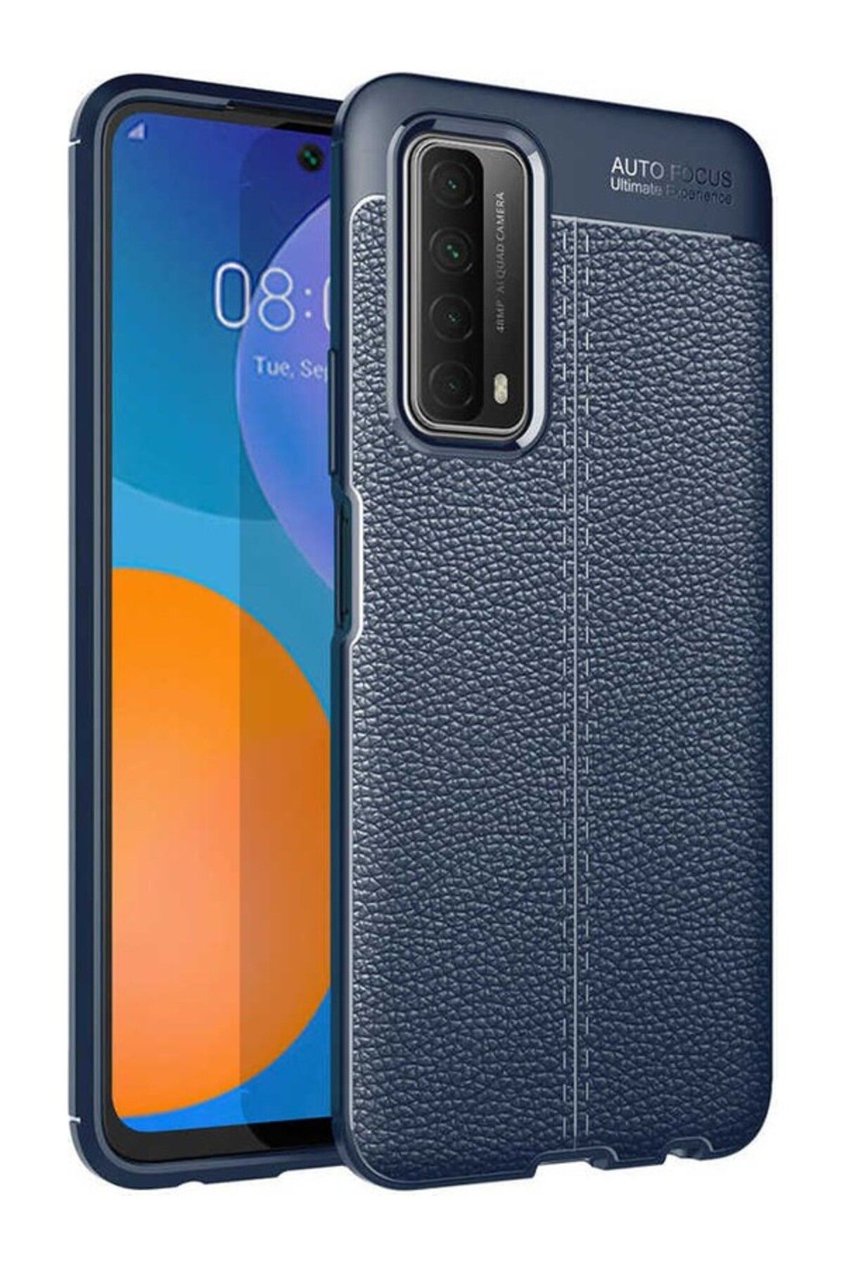 Smart Tech Huawei P Smart 2021 Uyumlu Deri Görünümlü Firo Silikon Kılıf