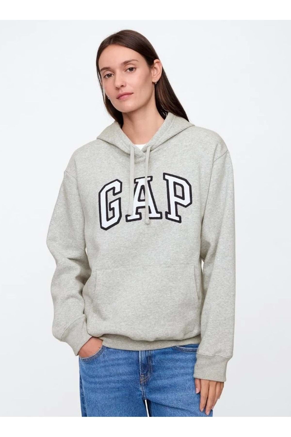 GAP V-Gap Herıtage Po Hd - 463506006 Hoodie Kapüşonlu Kadın Sweatshirt GRİ