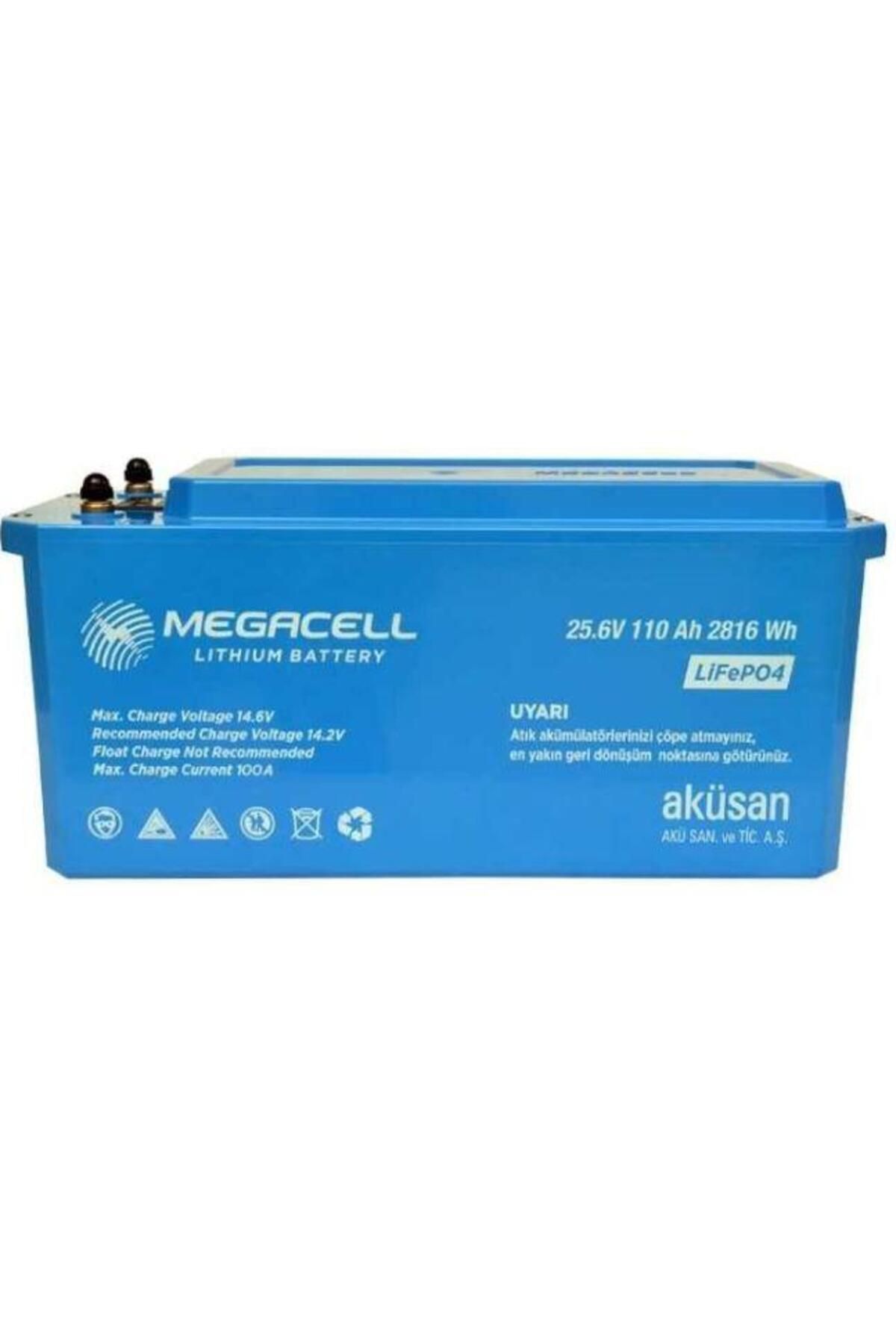 Megacell 25.6V 110Ah Lifepo4 Lityum Akü Demir Fosfat Abs Kasa