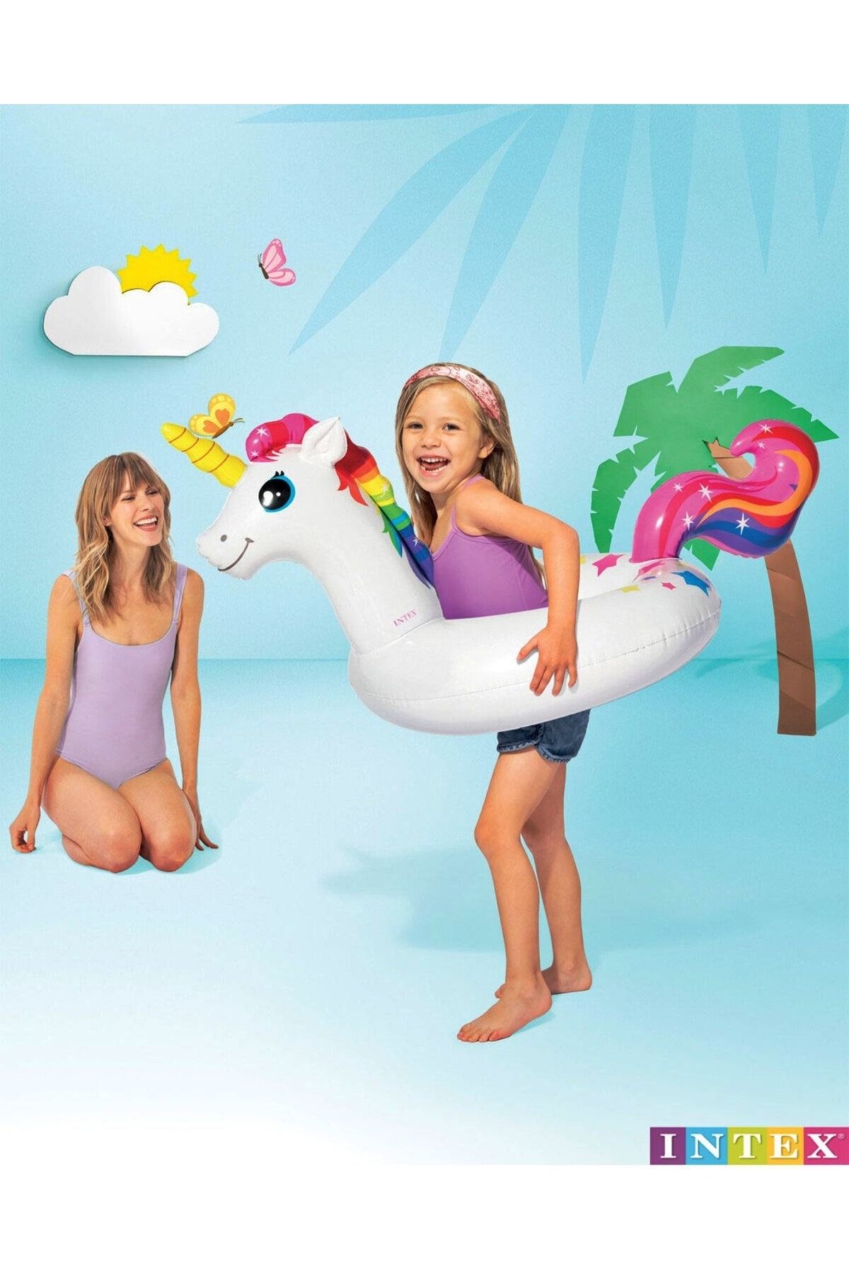 Intex-Inflatable Unicorn Bagel-Children's Unicorn Bagel-Inflatable Unicorn Bagel-Bagel with Unicorn Figure 107X58 Cm. 5