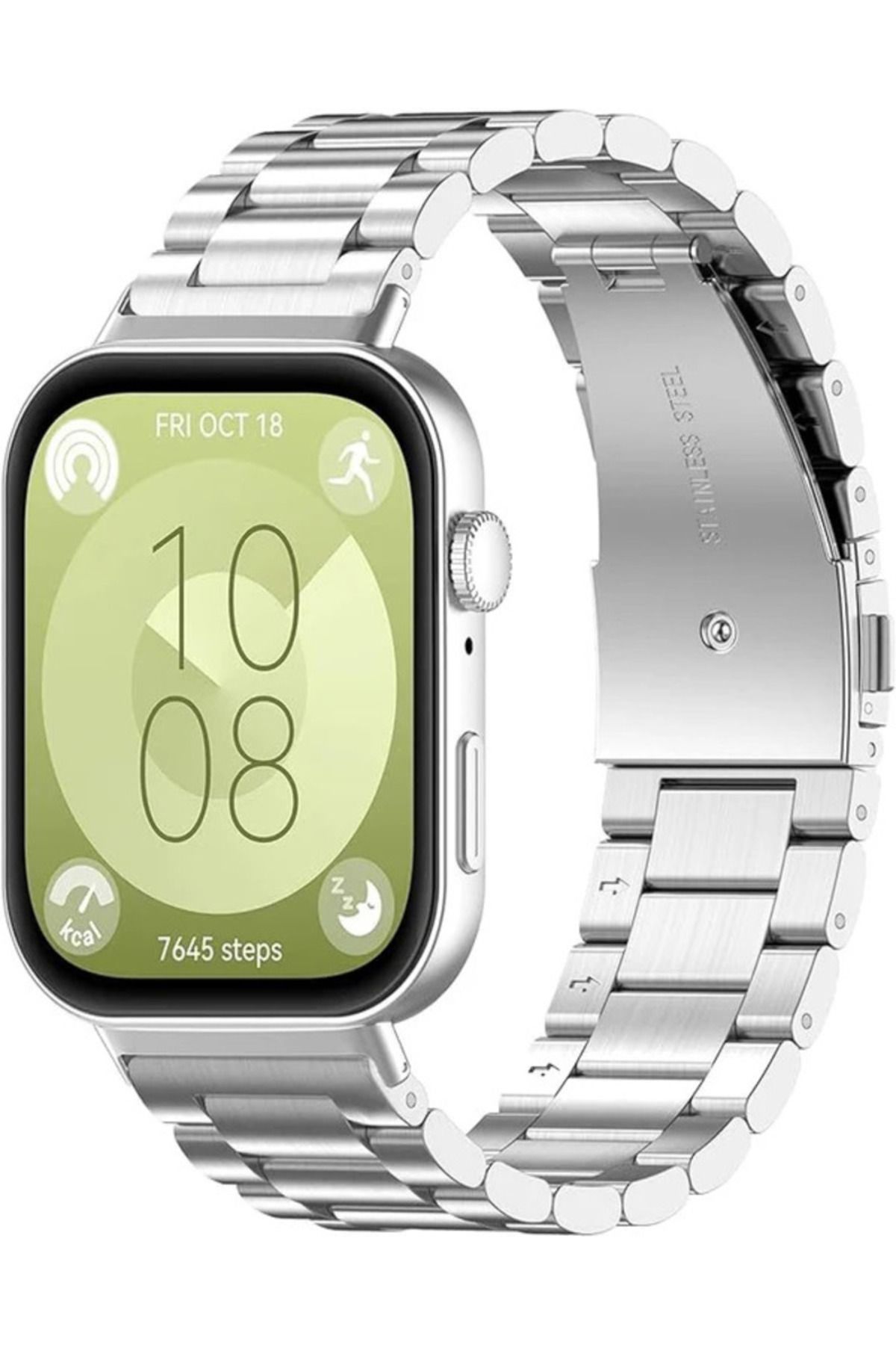 bbtech Huawei Watch Fit 3 / Fit 4 / Fit 4 Pro Uyumlu Metal Baklalı Kordon Old Money Kayış