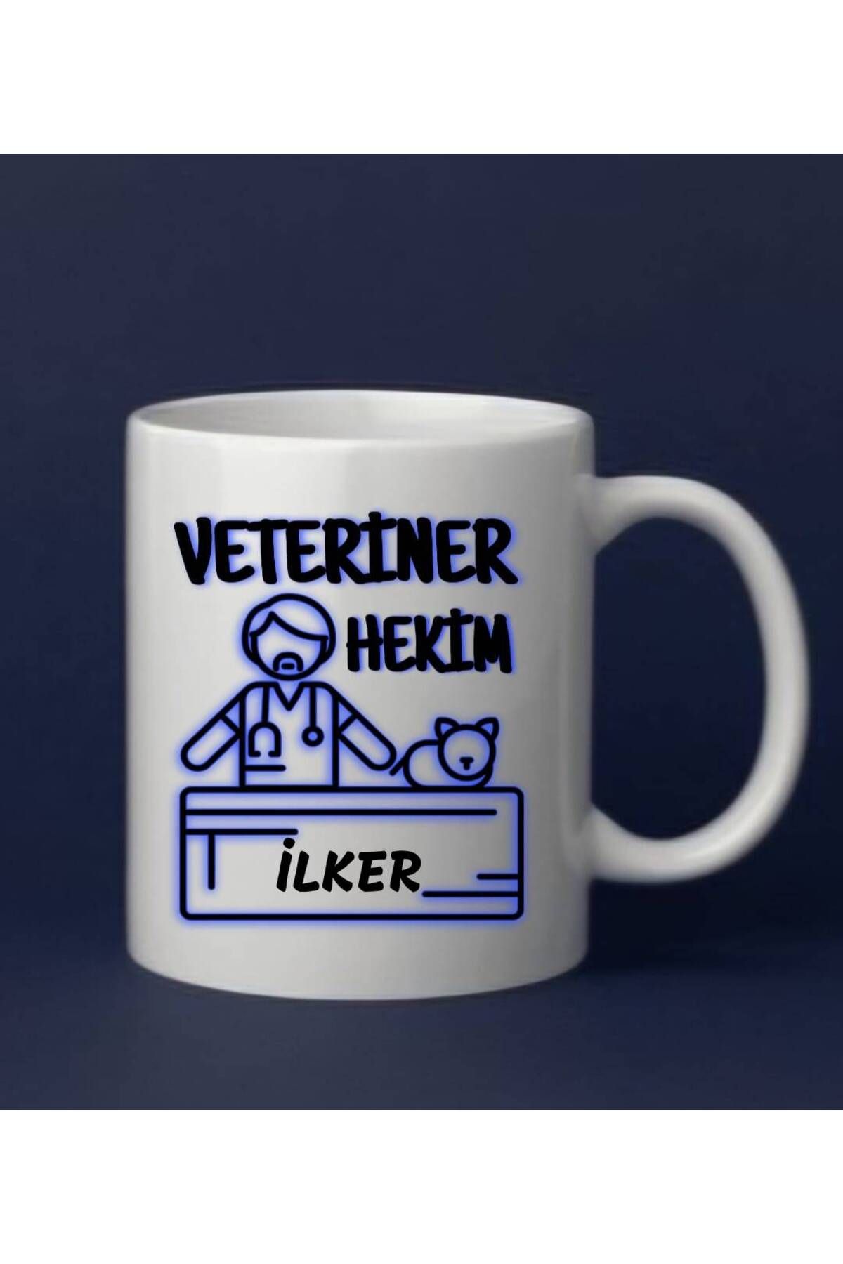 Tasarım İSME ÖZEL Veteriner Erkek Hekime Hediye Baskılı Kupa Bardak