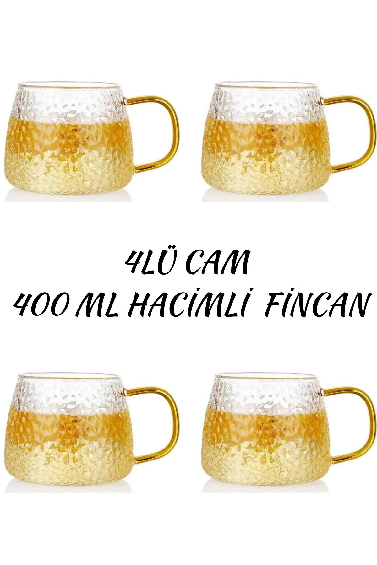 Home BÜYÜK BOY EZME CAM SARI KULPLU ŞIK ÇAY KAHVE MEŞRUBAT BİTKİ ÇAYI BARDAĞI 400 ML