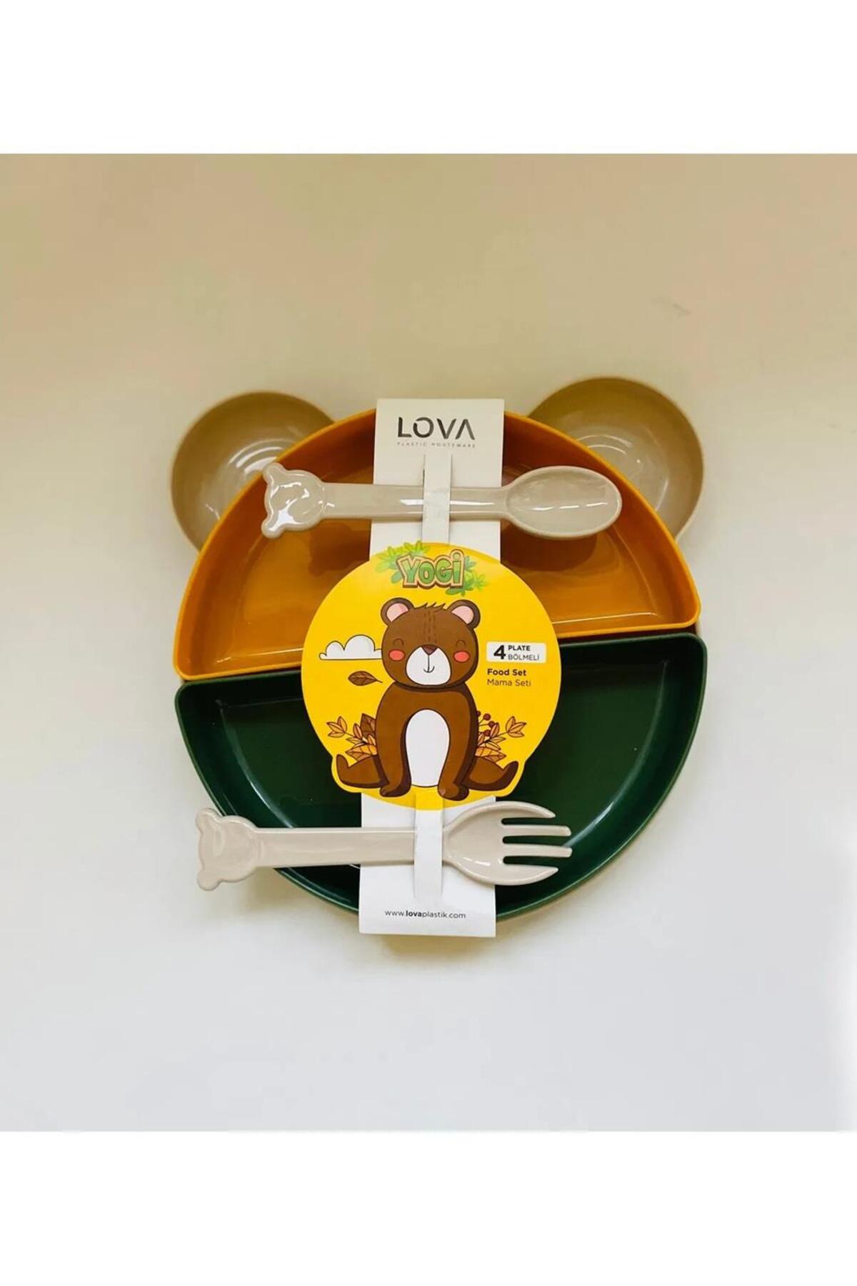 Muhtelif Lova Mama Tabağı Çatal Kaşık Ayı Yogi LV-111 fotoğrafı 2 (önizleme)