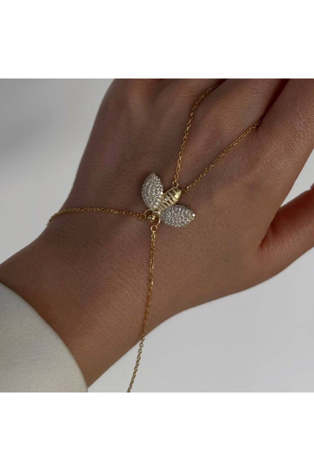 beonejewelry TAŞLI BÜYÜK ARI ŞAHMERAN | 925 GÜMÜŞ