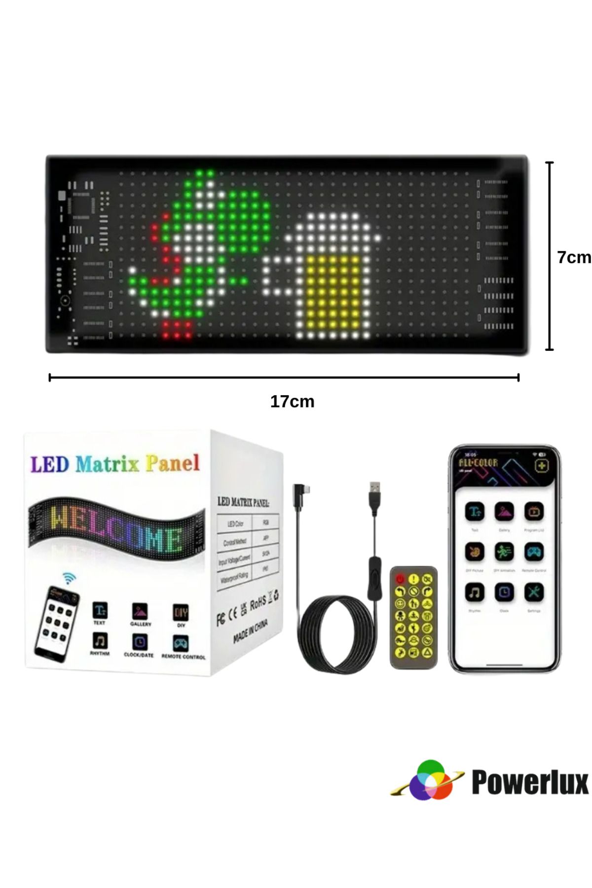 POWERLUX ESNEK LED EKRAN 7x17cm