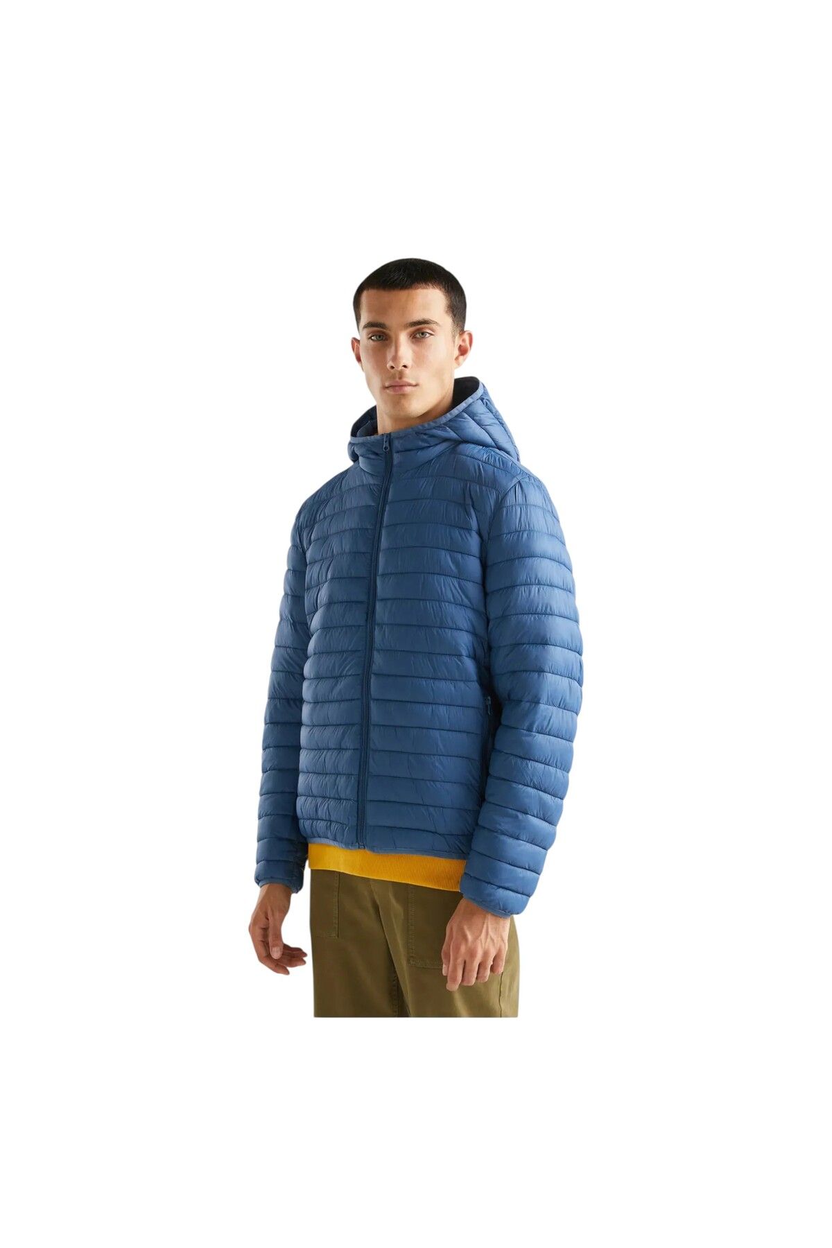 United Colors of Benetton Erkek Fermuarlı Kapüşonlu Mont