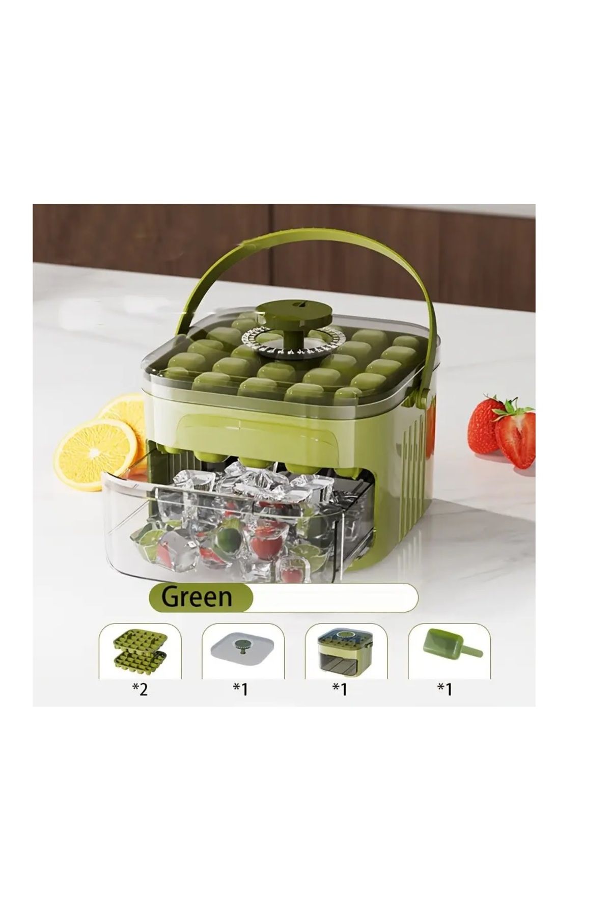 Generic-50-Piece 2-Tier Ice Maker Box,Ice Cube and Candy Making Mold Perfect4Drinks,Bottom Drawer&Scoop 4