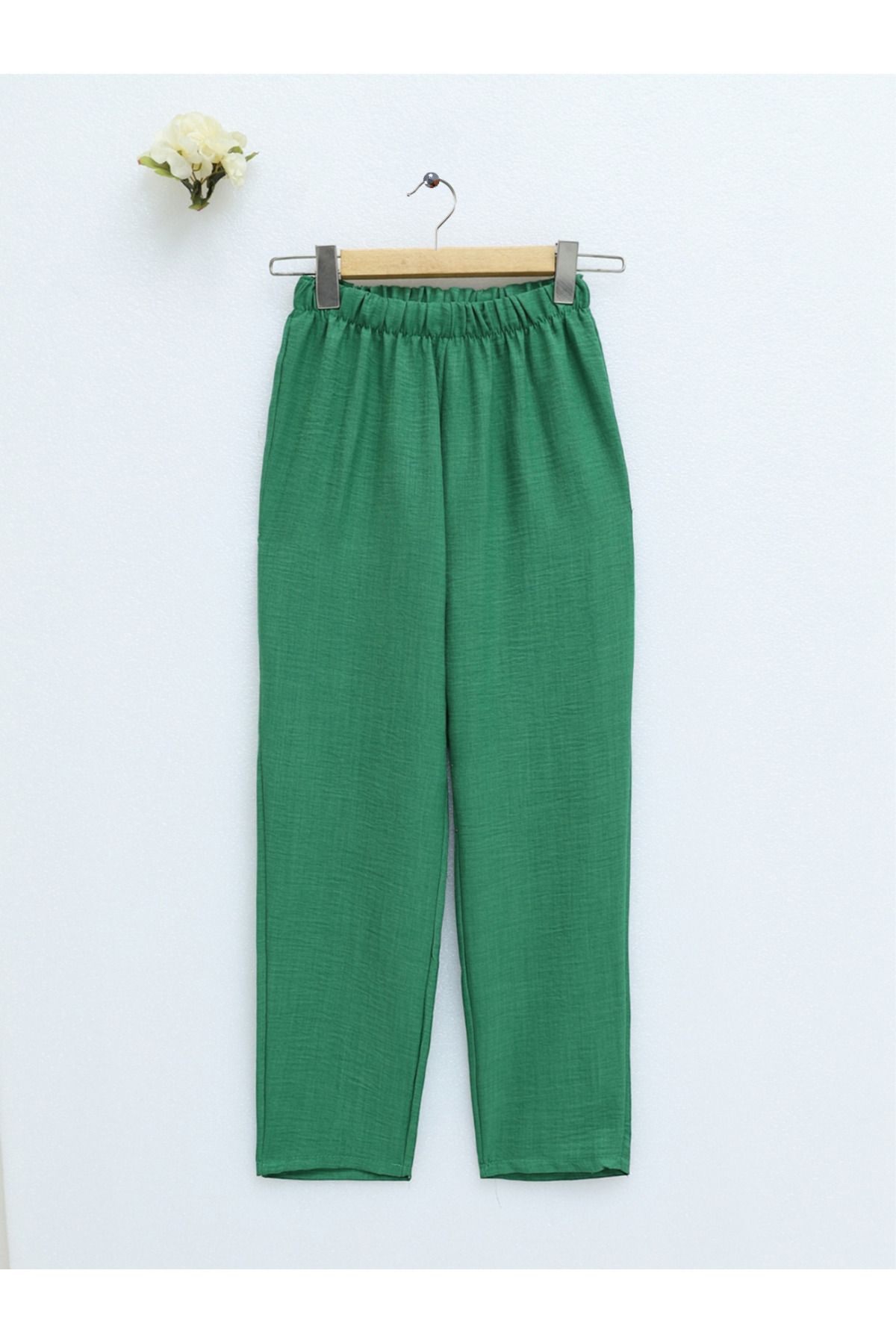 HİJABAYA Beli Lastikki Sofya Keten Pantolon